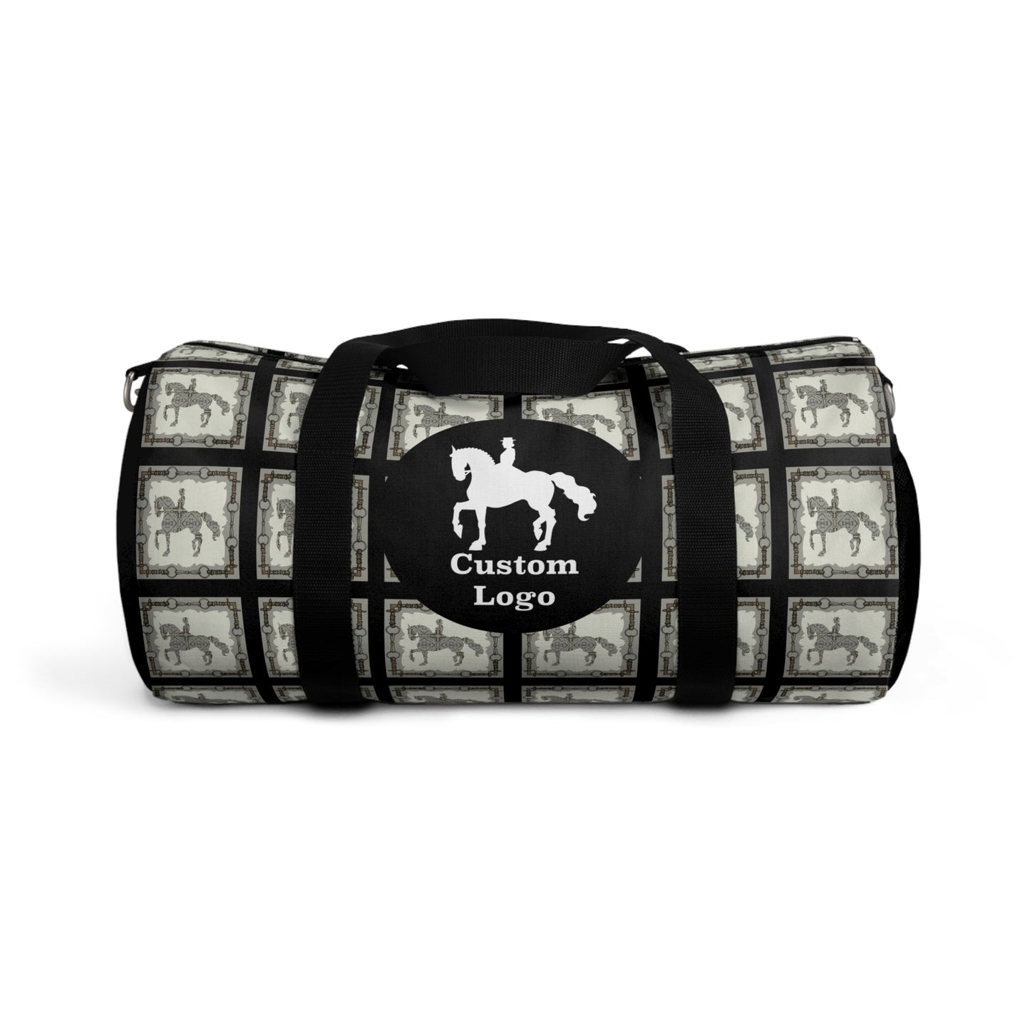 Custom Logo Dressage Horse Motif Duffel Bag