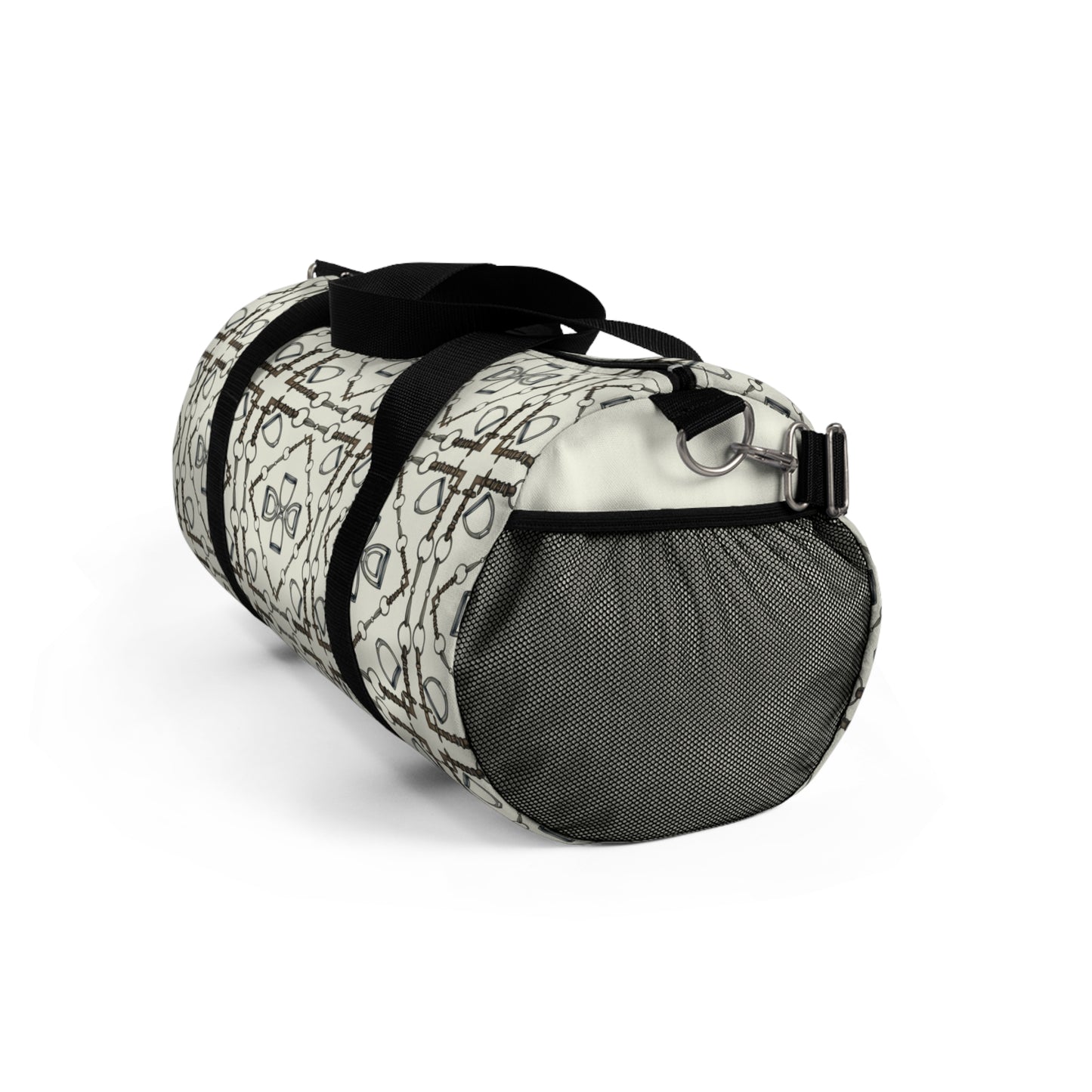 Geometric Bit Pattern Ivory Duffel Bag