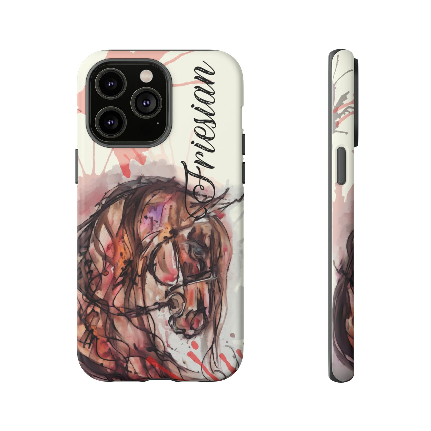 Friesian Watercolor  Flower crown Horse Horse Lover Gift Study Tough Case Phone Case.