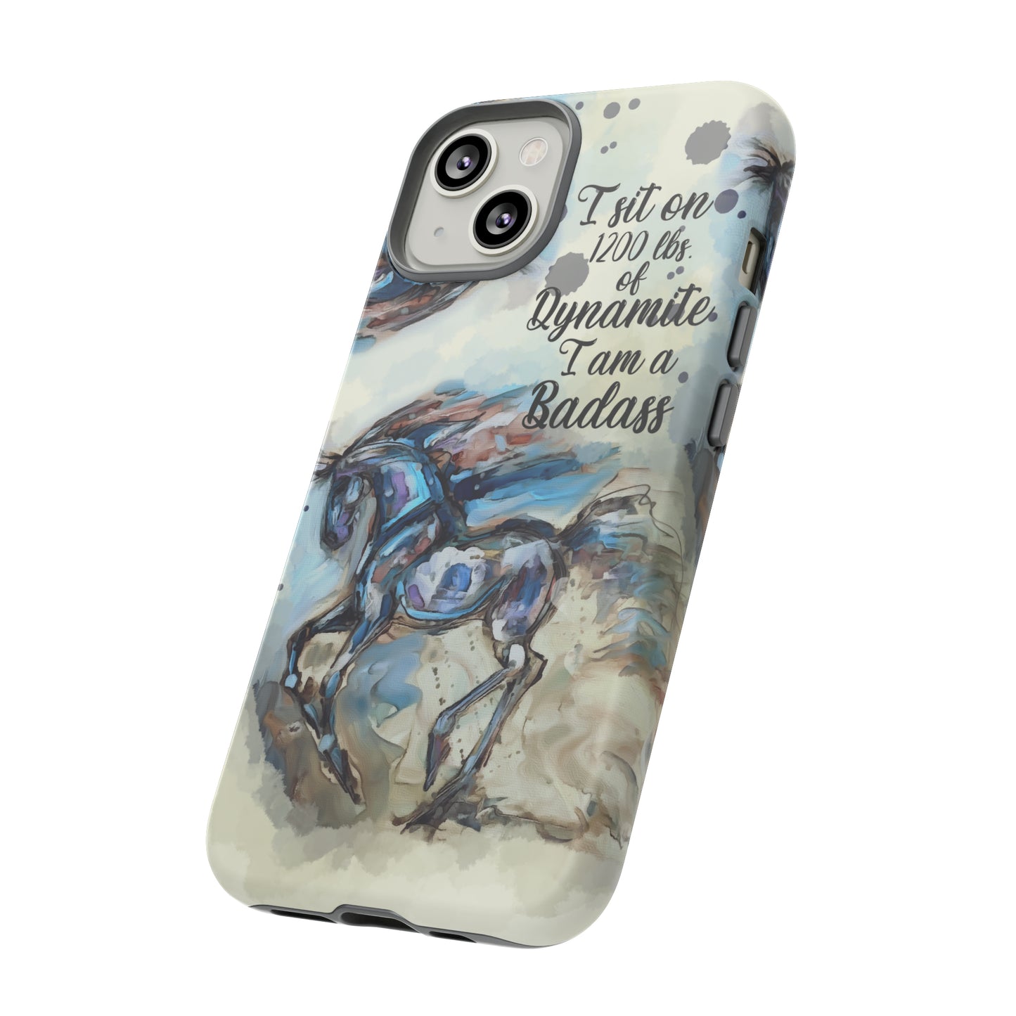 Swearing Equestrian Art .Watercolor Horse Horse Lover Gift Study Tough Case Phone Case.