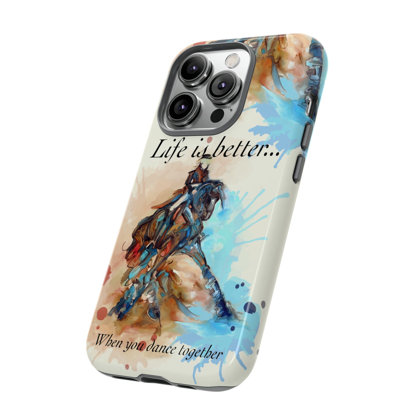 A Dressage Half Pass Artwork Watercolor Horse .Horse Lover Gift Study Tough Case Phone Case.