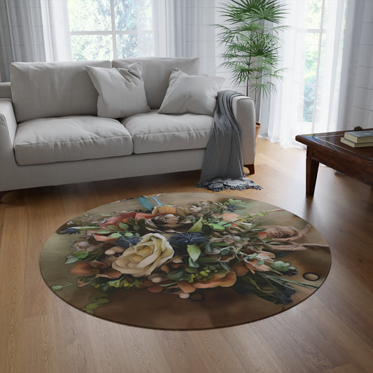 Original Equestrian Art Round Rug. My original Artwork printed on a rug. Home Decor.