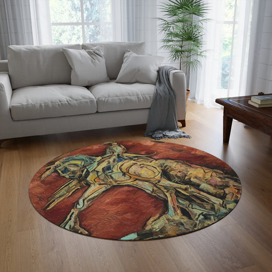 My Original Equestrian Art Round Rug. Dressage Rug