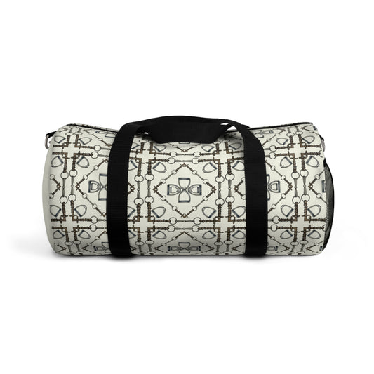 Geometric Bit Pattern Ivory Duffel Bag