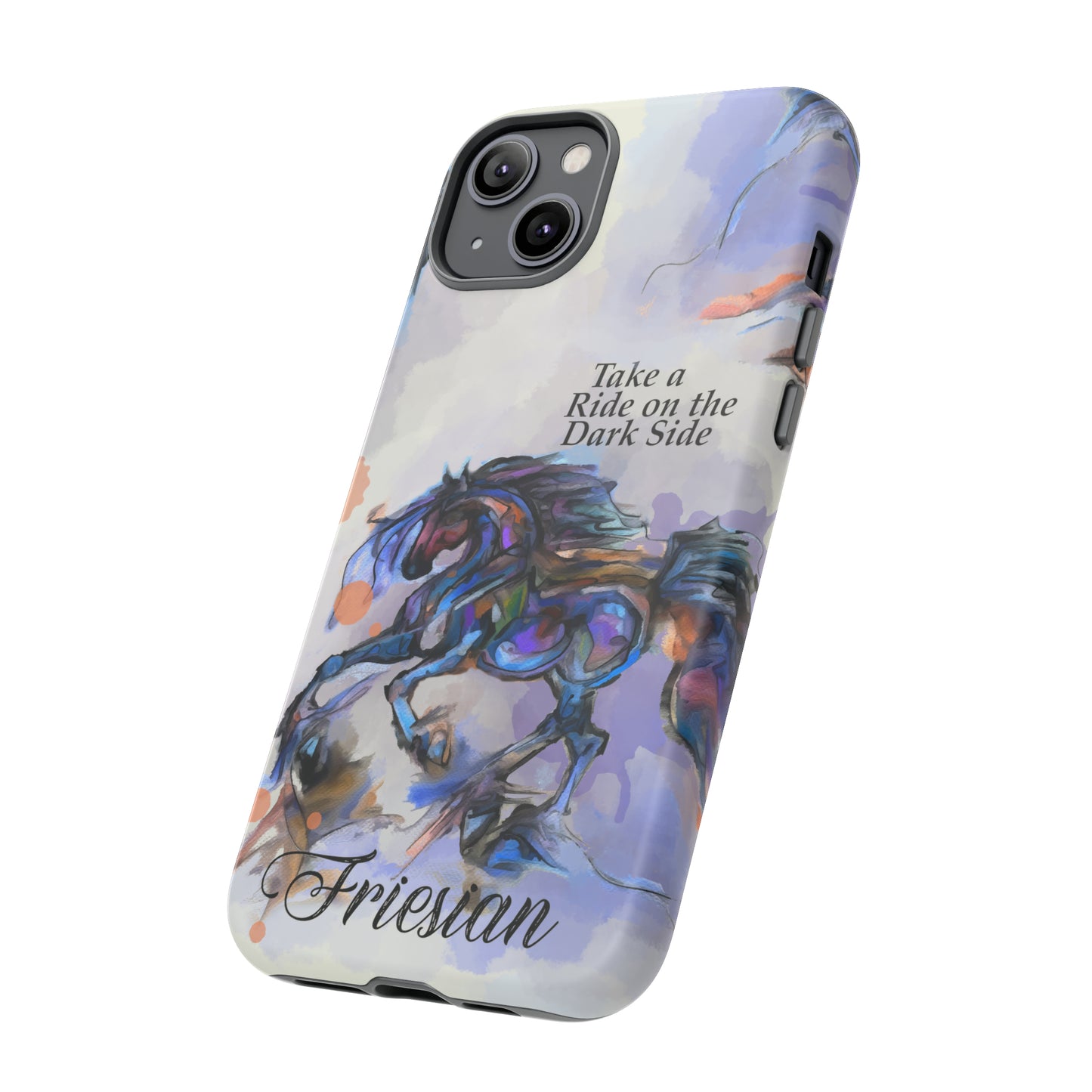 Friesian Artwork Watercolor Horse .Horse Lover Gift Study Tough Case Phone Case.