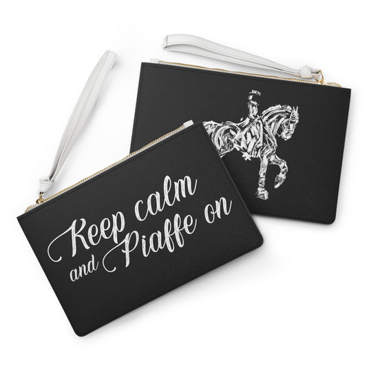 Keep Calm and Piaffe on Dressage Clutch Bag