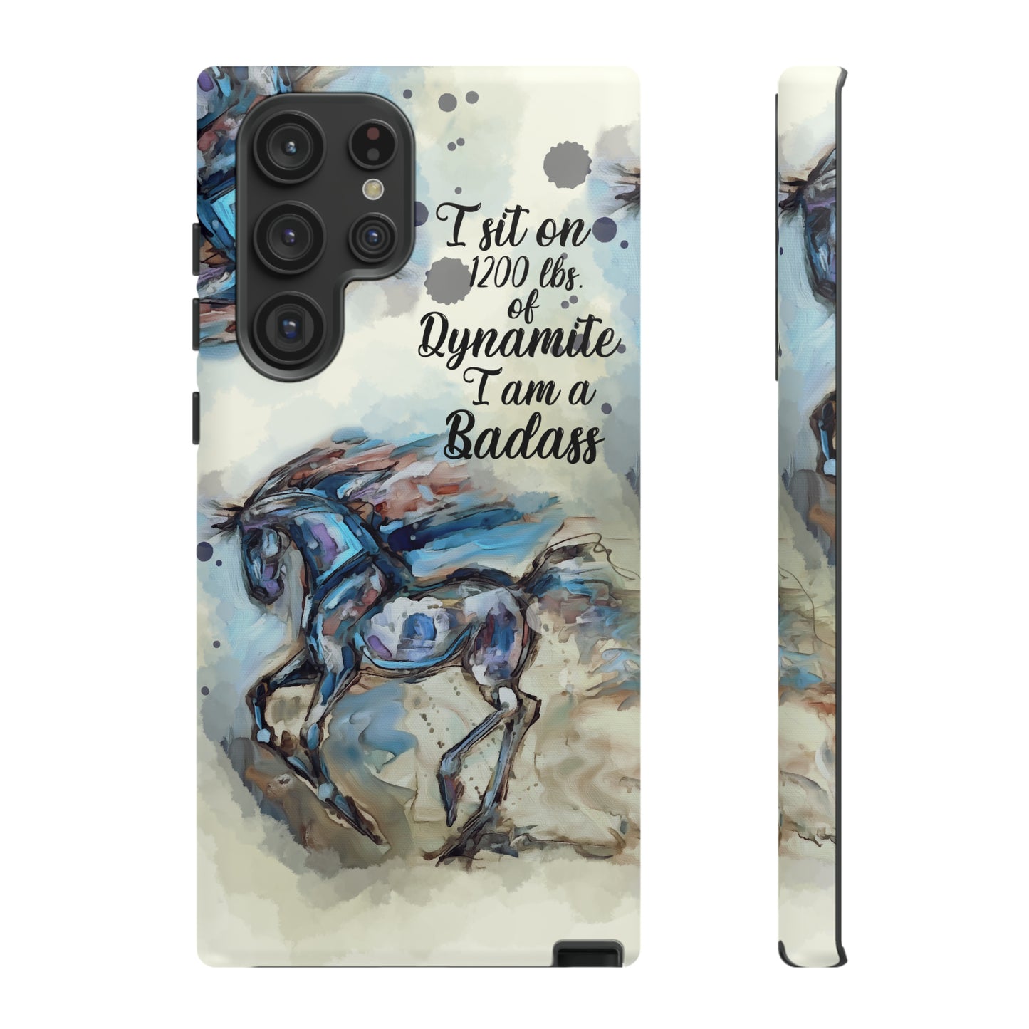 Swearing Equestrian Art .Watercolor Horse Horse Lover Gift Study Tough Case Phone Case.