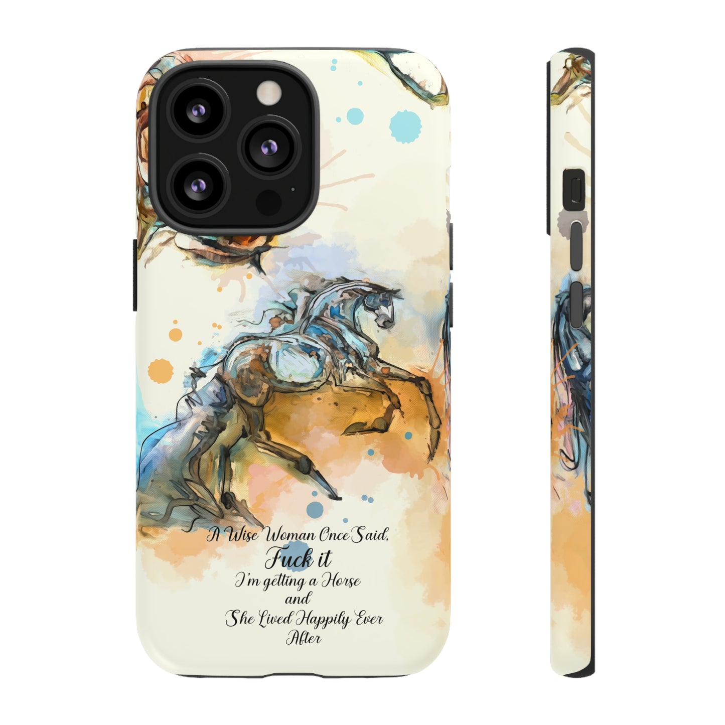 Swearing Watercolor Horse Horse Lover Gift Study Tough Case Phone Case.