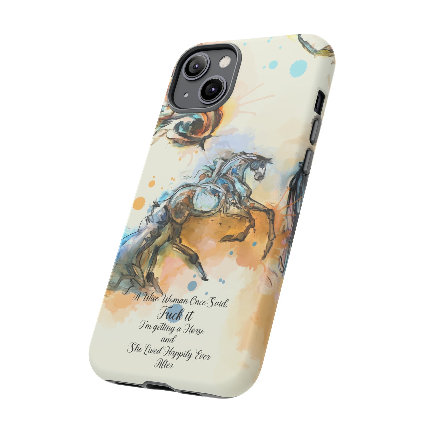 Swearing Watercolor Horse Horse Lover Gift Study Tough Case Phone Case.