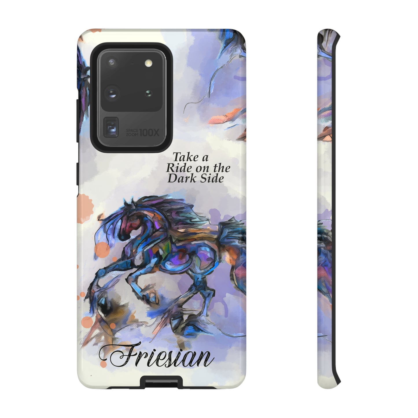 Friesian Artwork Watercolor Horse .Horse Lover Gift Study Tough Case Phone Case.