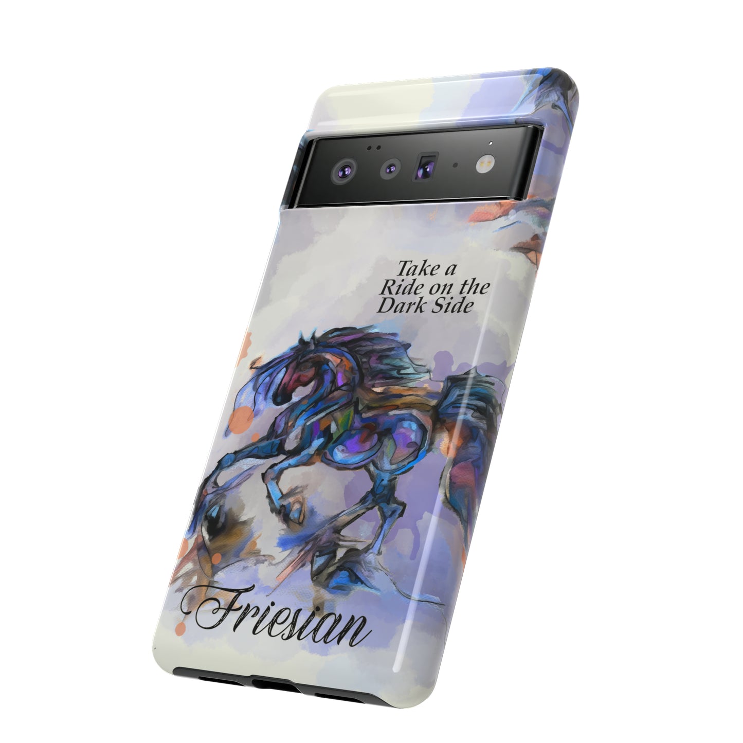 Friesian Artwork Watercolor Horse .Horse Lover Gift Study Tough Case Phone Case.