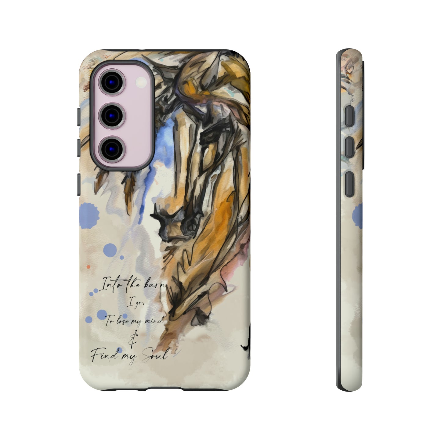 Inspirational  Watercolor Horse Horse Lover Gift Study Tough Case Phone Case.