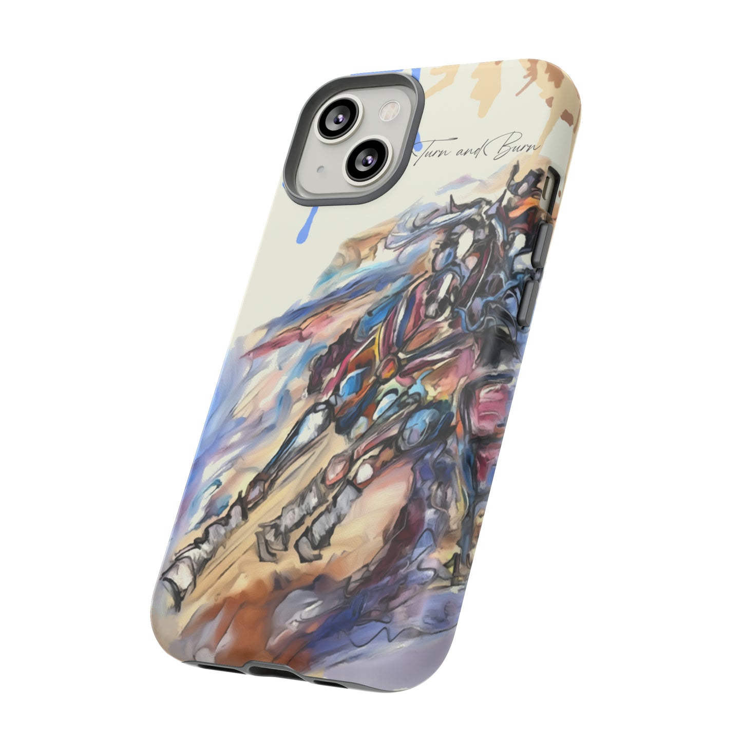 Barrel Racer Art Turn and Burn Watercolor Horse Horse Lover Gift Study Tough Case Phone Case.