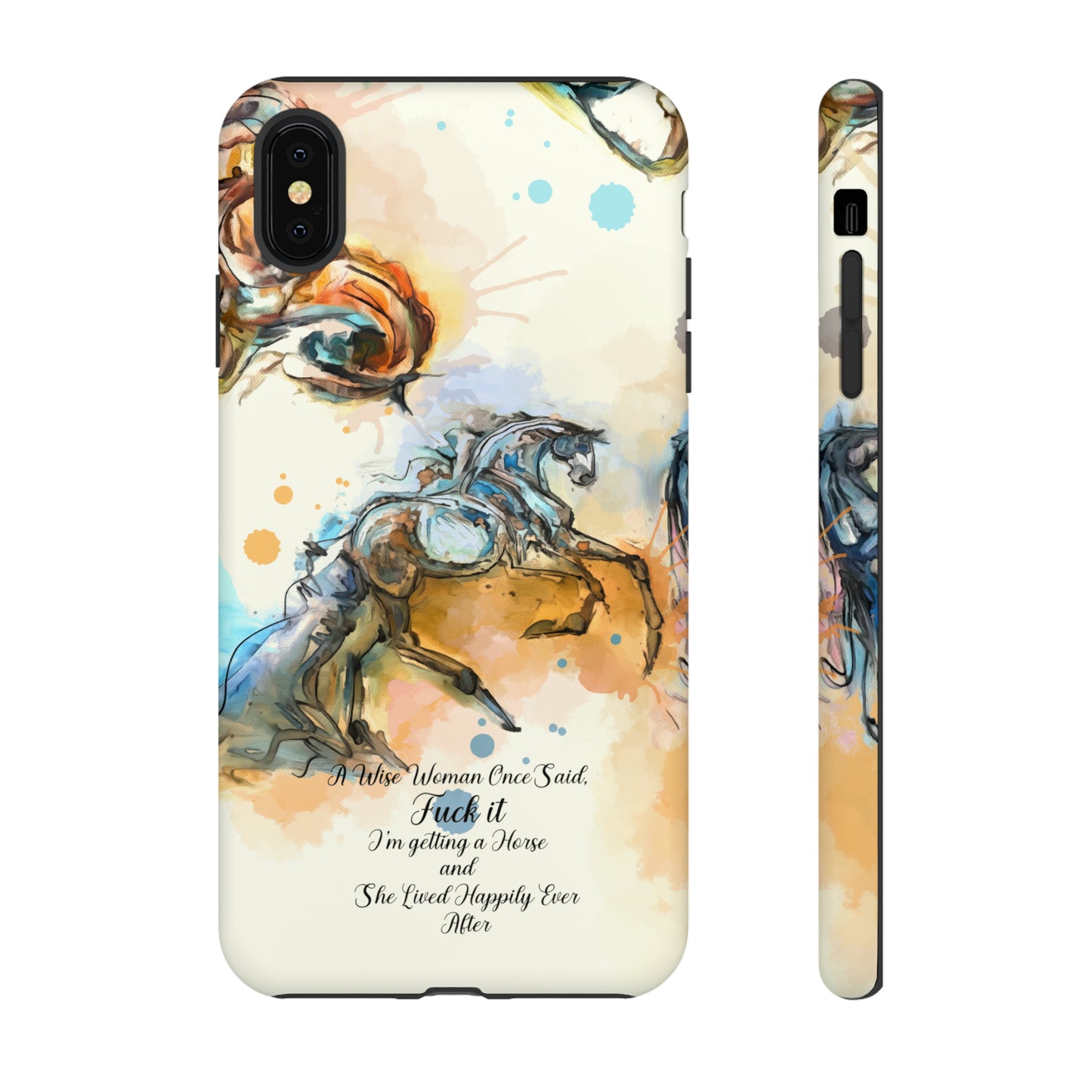 Swearing Watercolor Horse Horse Lover Gift Study Tough Case Phone Case.