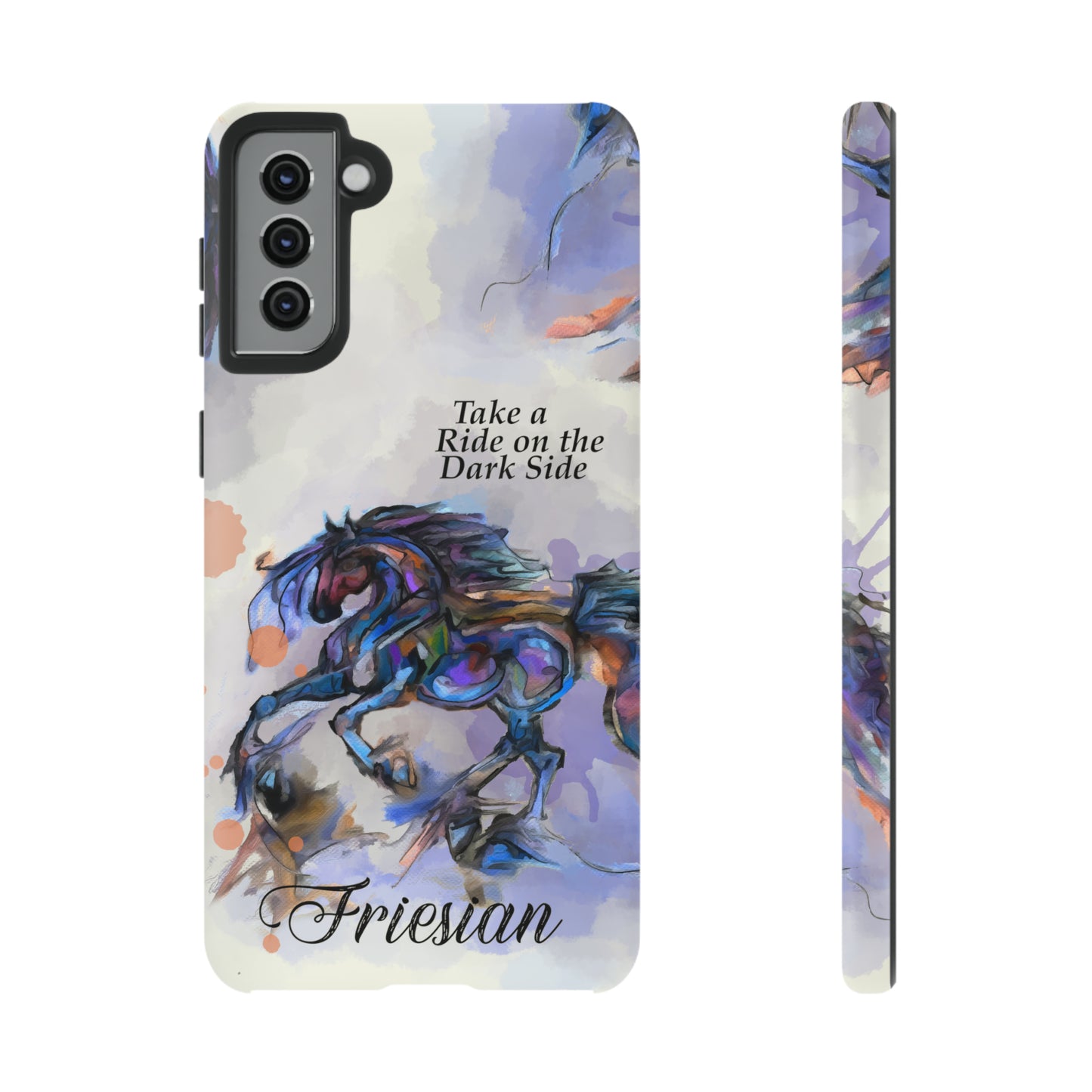 Friesian Artwork Watercolor Horse .Horse Lover Gift Study Tough Case Phone Case.