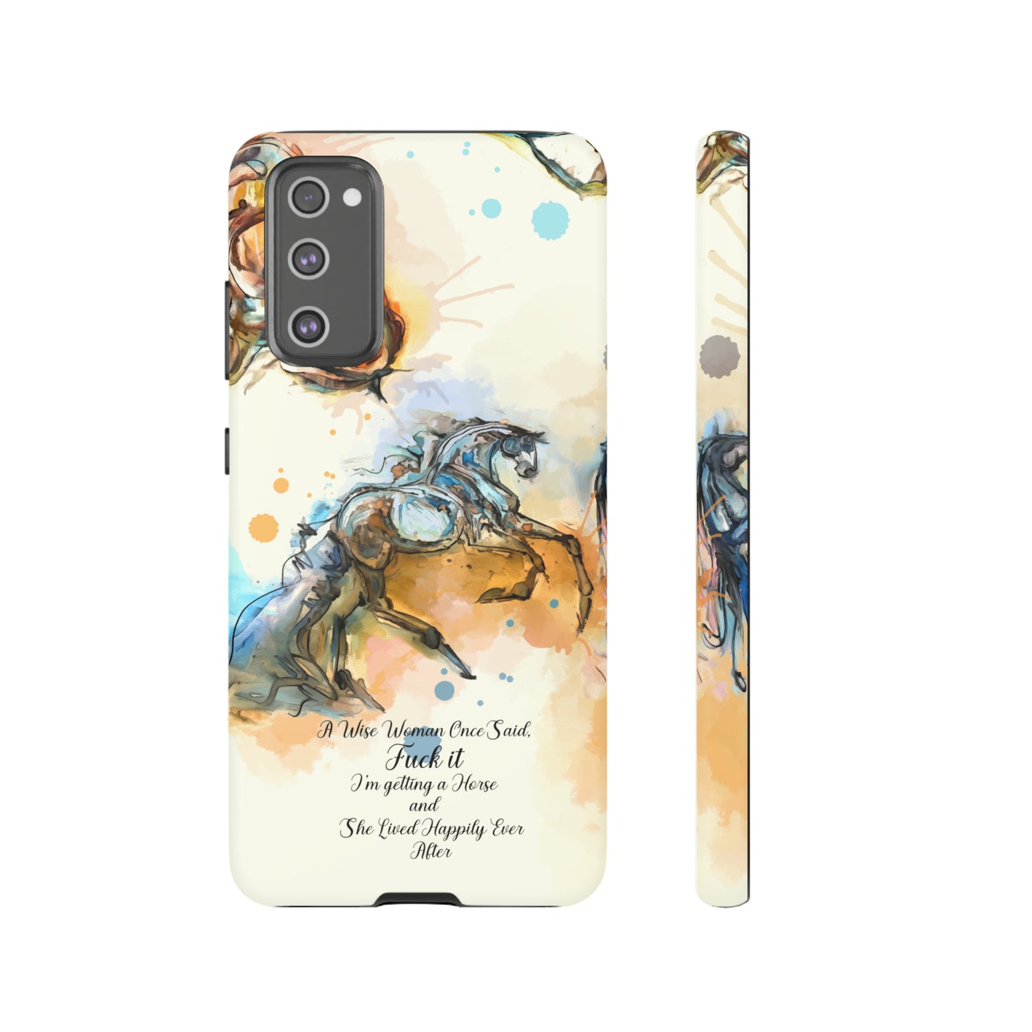 Swearing Watercolor Horse Horse Lover Gift Study Tough Case Phone Case.