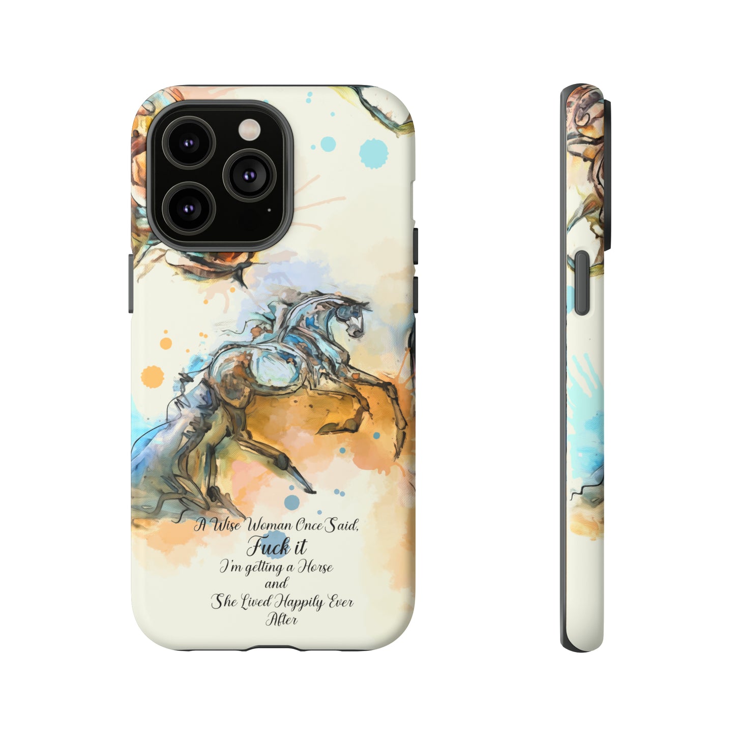 Swearing Watercolor Horse Horse Lover Gift Study Tough Case Phone Case.