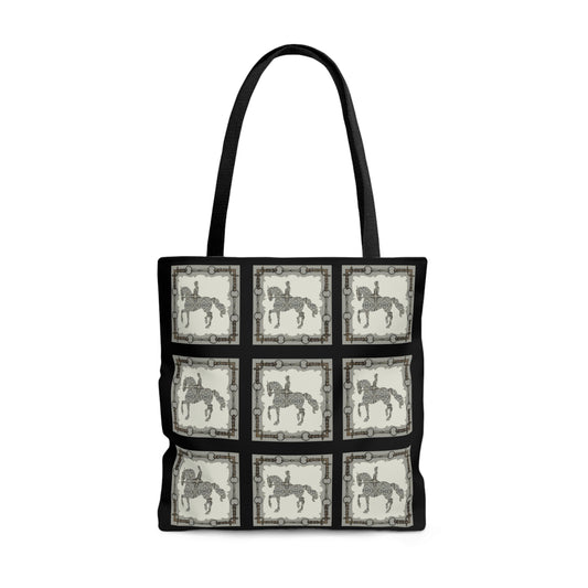 Dressage Horse Black Tote Bag