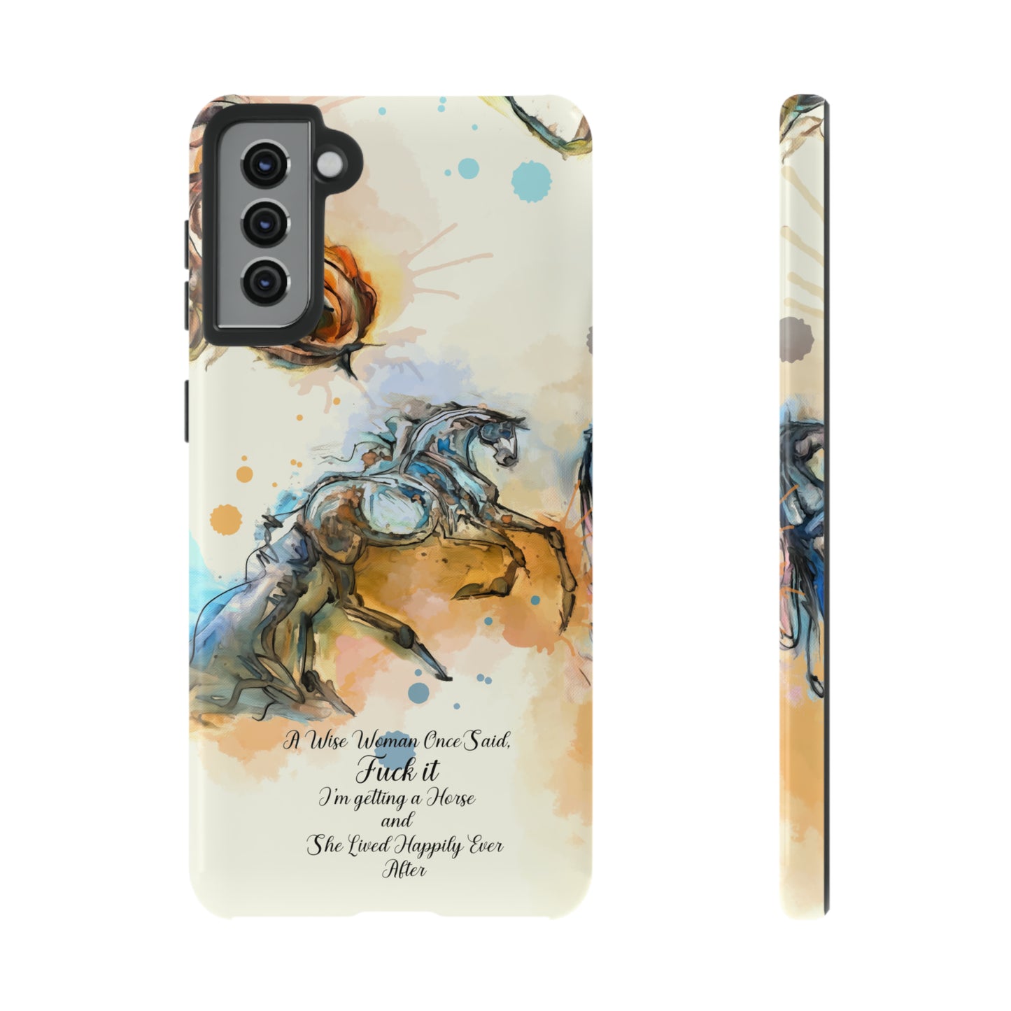 Swearing Watercolor Horse Horse Lover Gift Study Tough Case Phone Case.