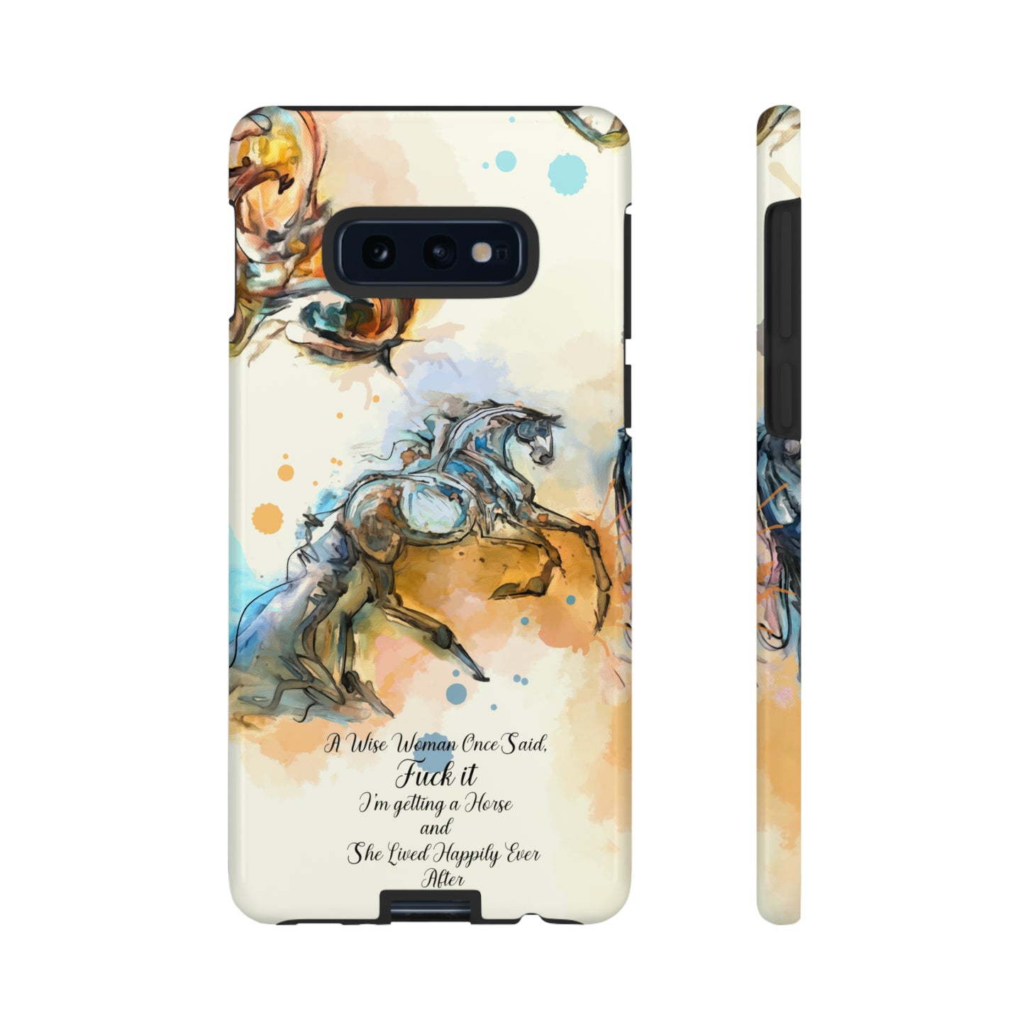 Swearing Watercolor Horse Horse Lover Gift Study Tough Case Phone Case.