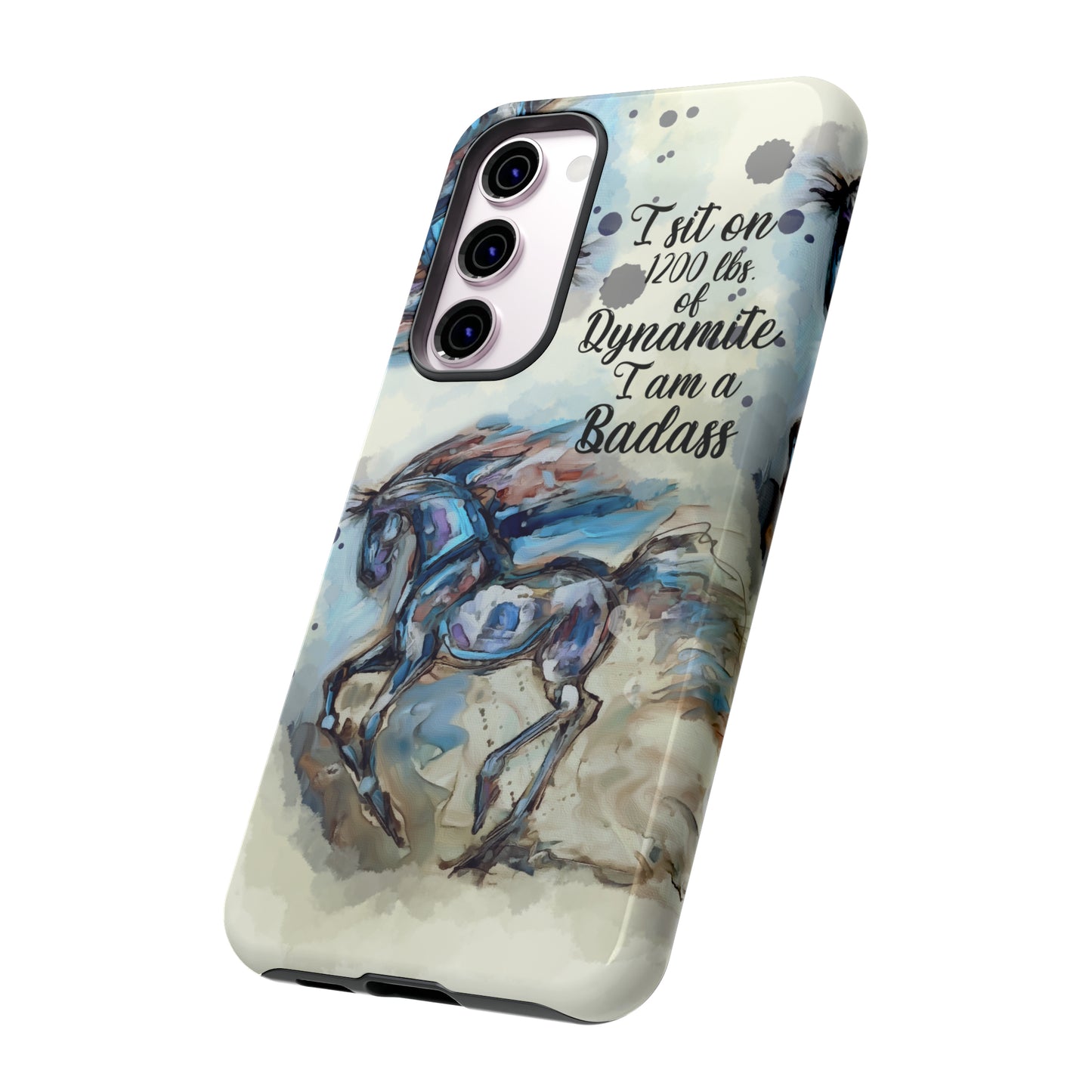 Swearing Equestrian Art .Watercolor Horse Horse Lover Gift Study Tough Case Phone Case.