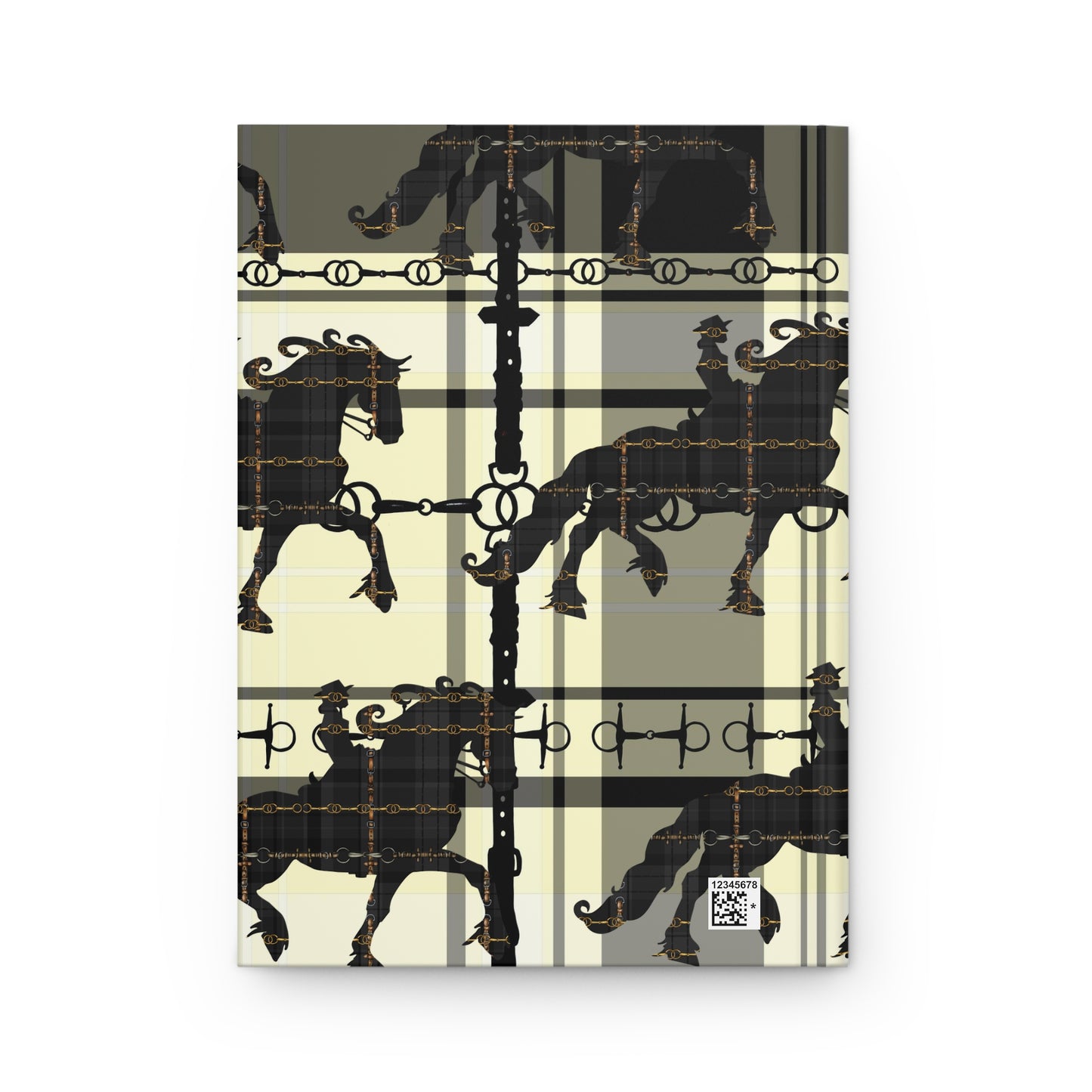 Friesian Snafflebit Plaid Equestrian Snaffle Bit Hardcover Journal