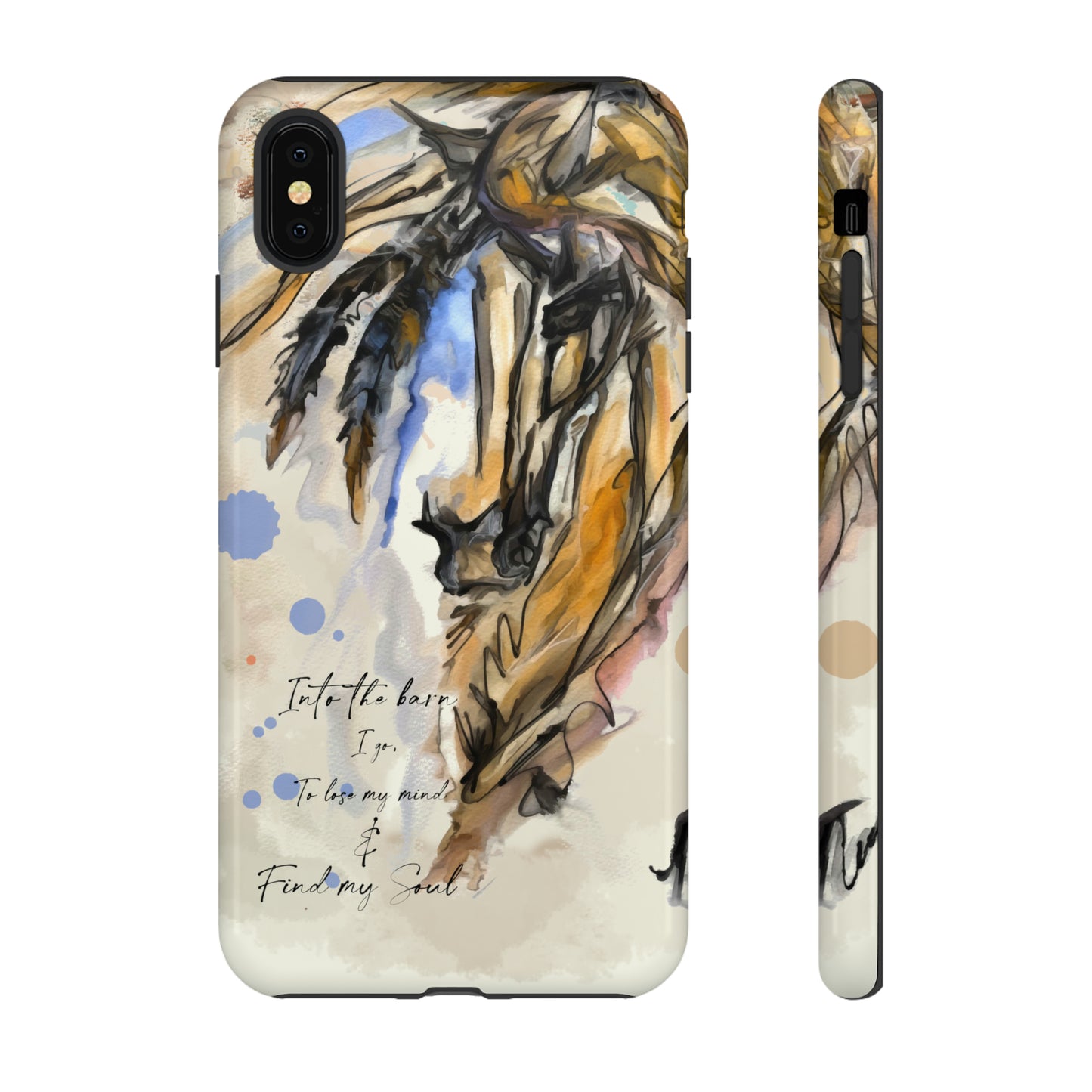 Inspirational  Watercolor Horse Horse Lover Gift Study Tough Case Phone Case.