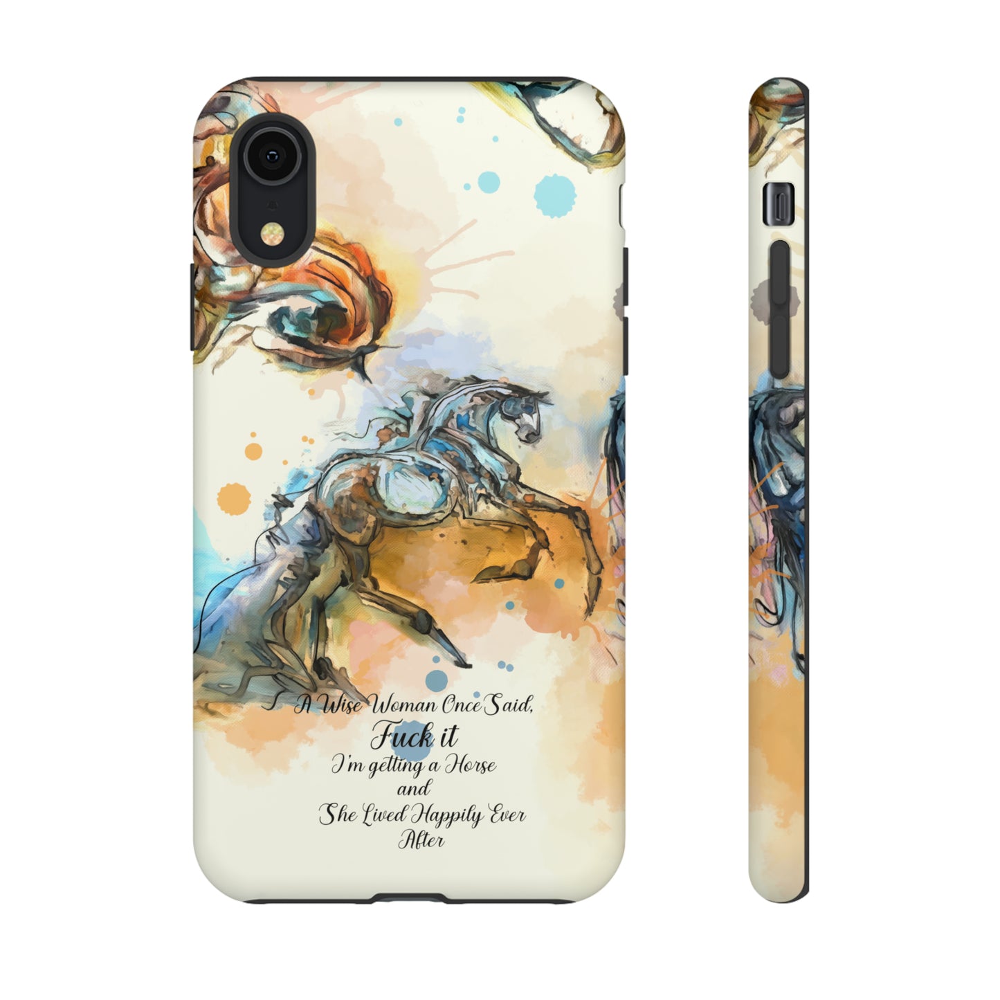 Swearing Watercolor Horse Horse Lover Gift Study Tough Case Phone Case.