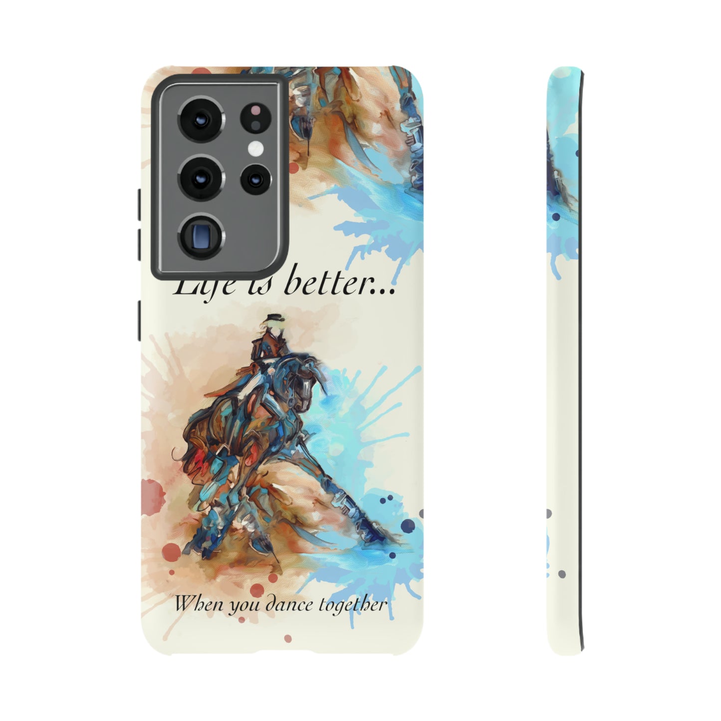 A Dressage Half Pass Artwork Watercolor Horse .Horse Lover Gift Study Tough Case Phone Case.