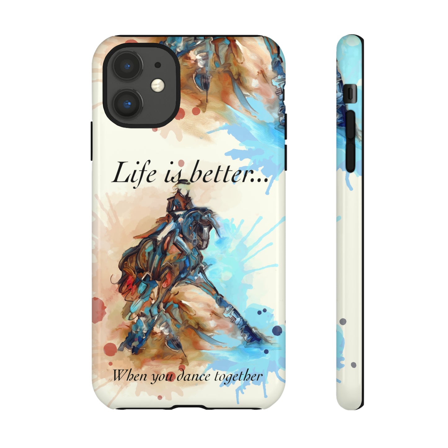 A Dressage Half Pass Artwork Watercolor Horse .Horse Lover Gift Study Tough Case Phone Case.