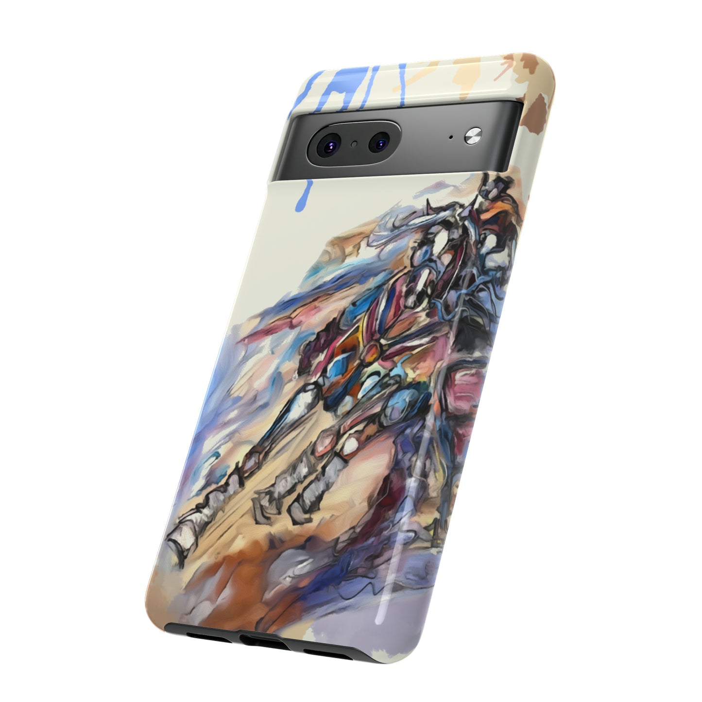 Barrel Racer Art Turn and Burn Watercolor Horse Horse Lover Gift Study Tough Case Phone Case.