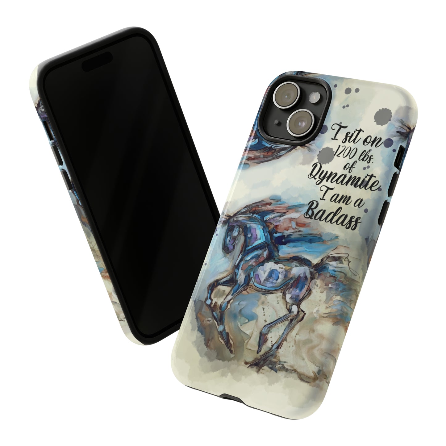 Swearing Equestrian Art .Watercolor Horse Horse Lover Gift Study Tough Case Phone Case.