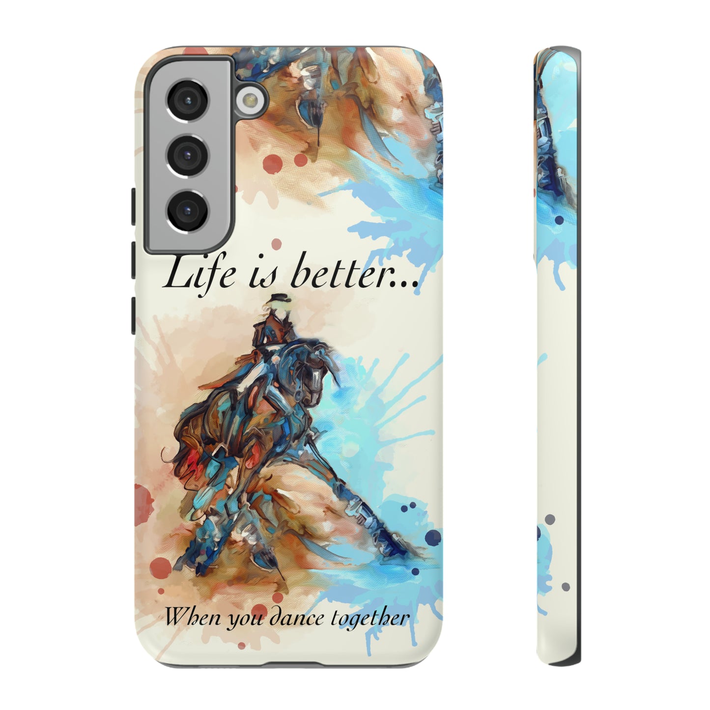 A Dressage Half Pass Artwork Watercolor Horse .Horse Lover Gift Study Tough Case Phone Case.