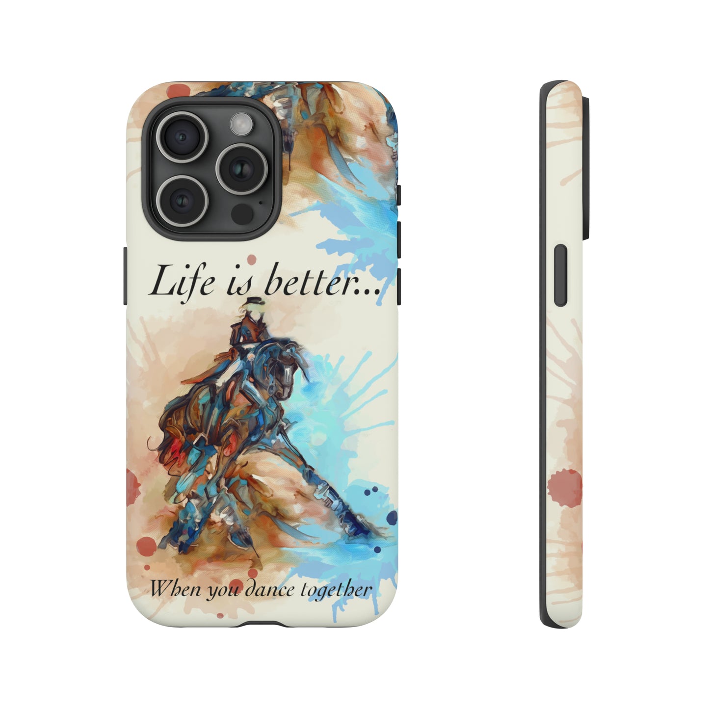 A Dressage Half Pass Artwork Watercolor Horse .Horse Lover Gift Study Tough Case Phone Case.