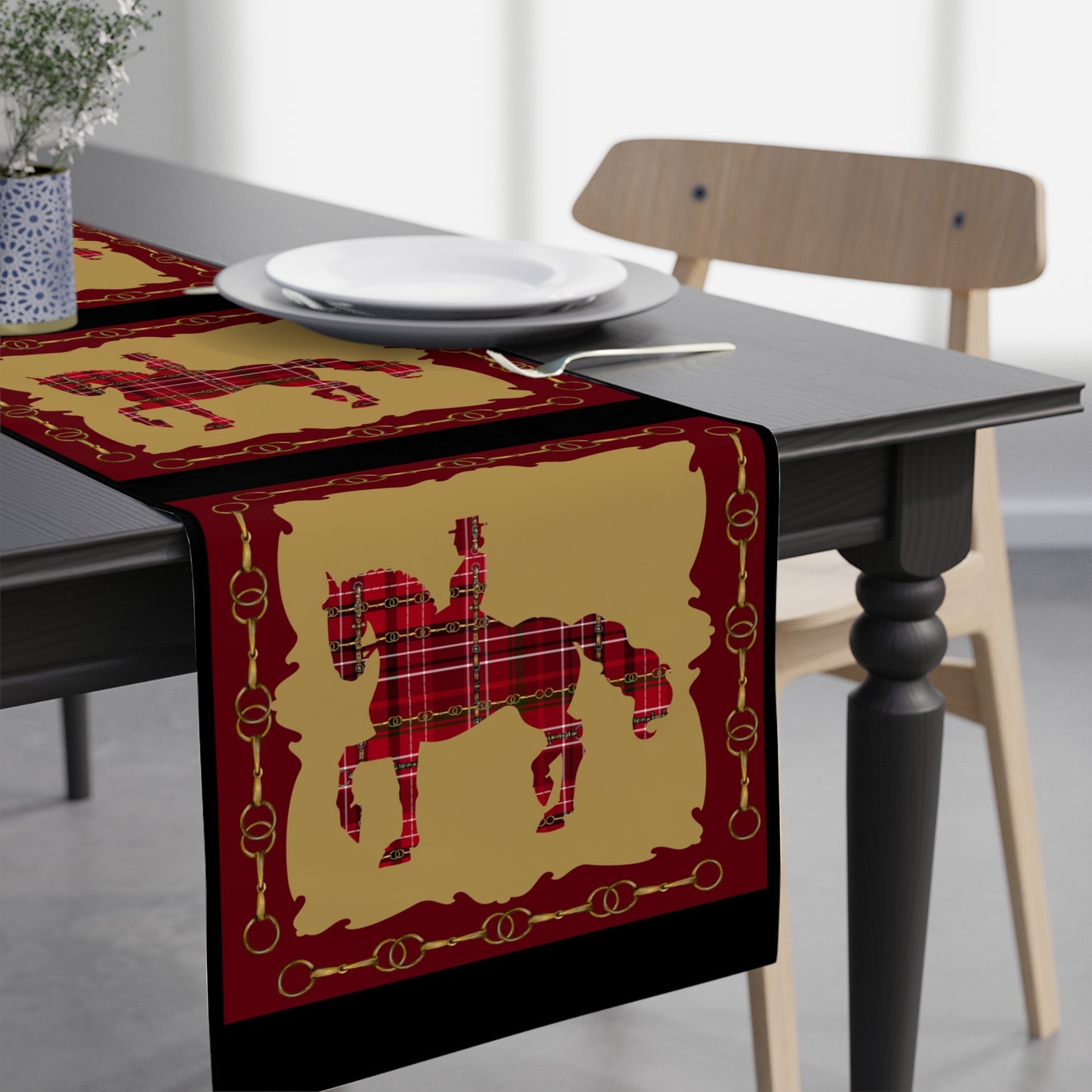 Dressage Bit Motif Table Runner