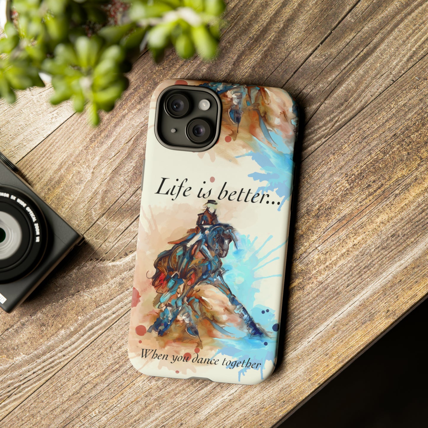 A Dressage Half Pass Artwork Watercolor Horse .Horse Lover Gift Study Tough Case Phone Case.