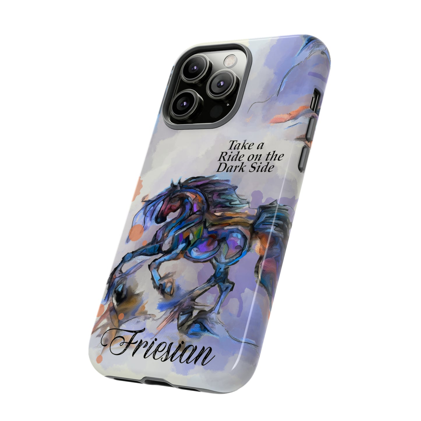 Friesian Artwork Watercolor Horse .Horse Lover Gift Study Tough Case Phone Case.