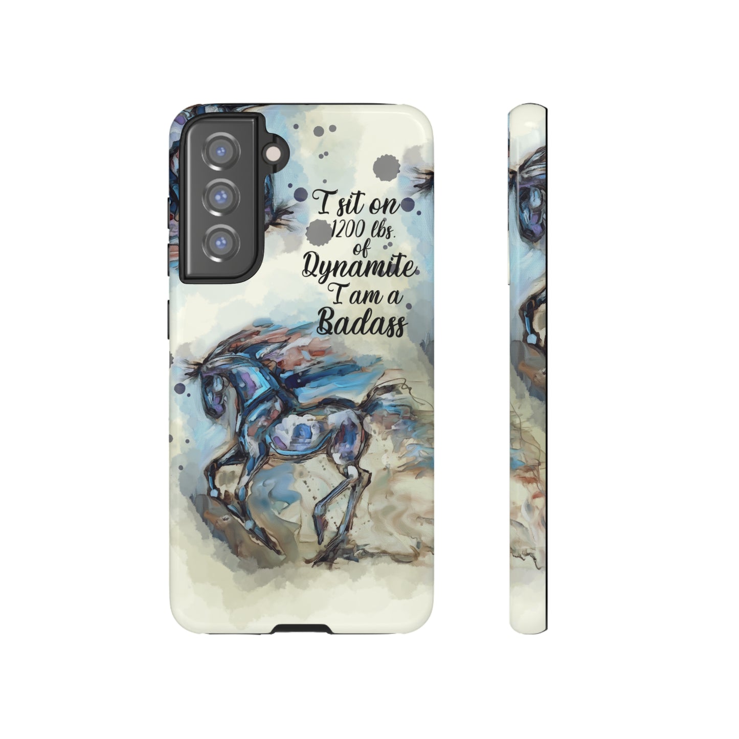 Swearing Equestrian Art .Watercolor Horse Horse Lover Gift Study Tough Case Phone Case.