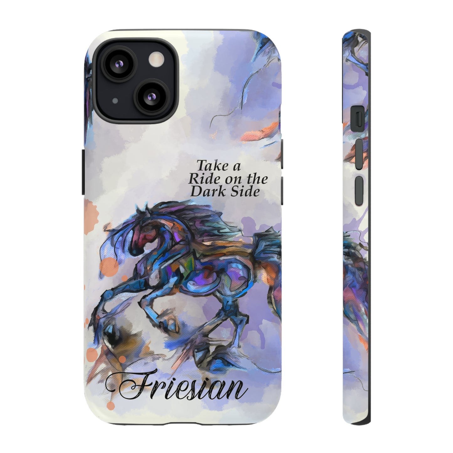 Friesian Artwork Watercolor Horse .Horse Lover Gift Study Tough Case Phone Case.