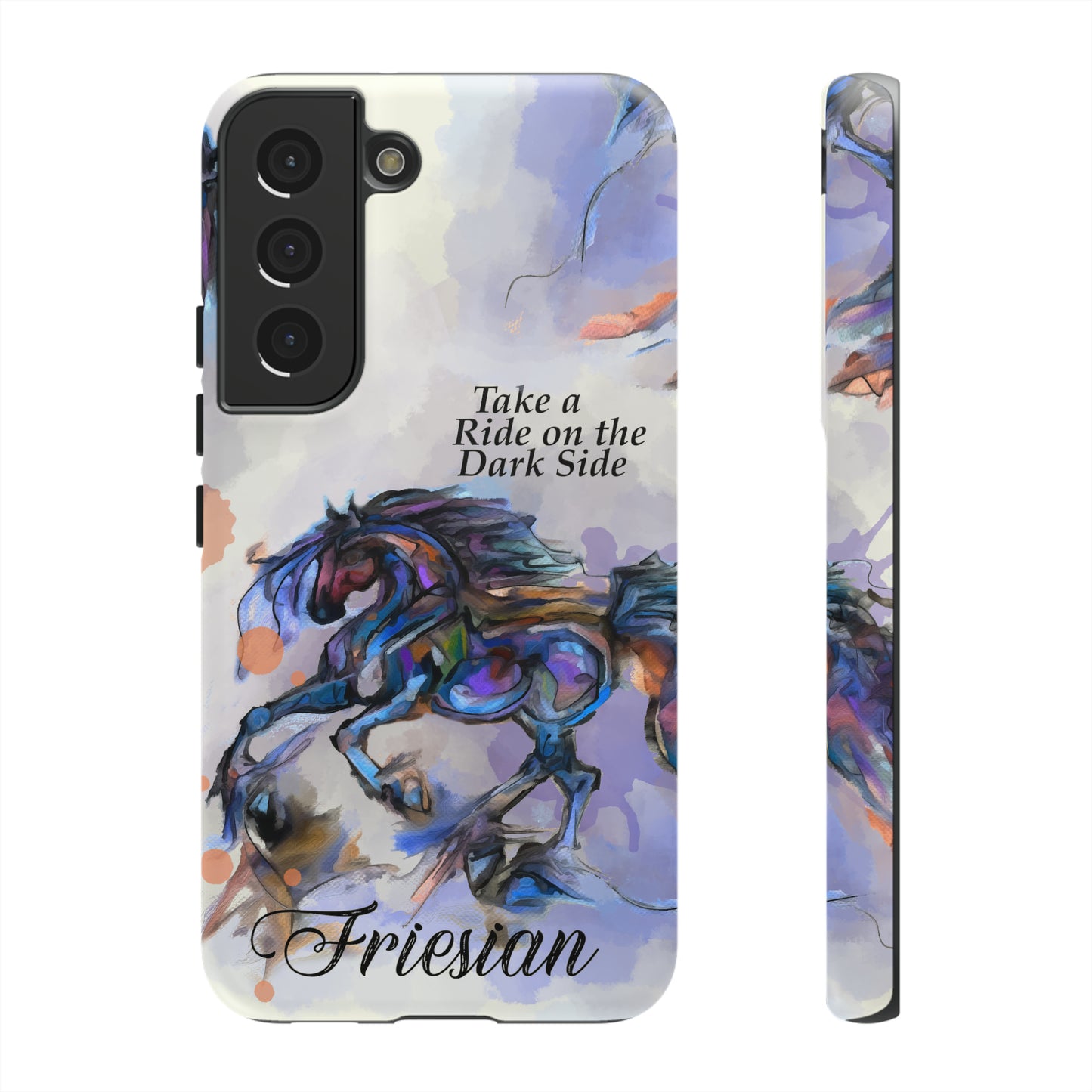 Friesian Artwork Watercolor Horse .Horse Lover Gift Study Tough Case Phone Case.