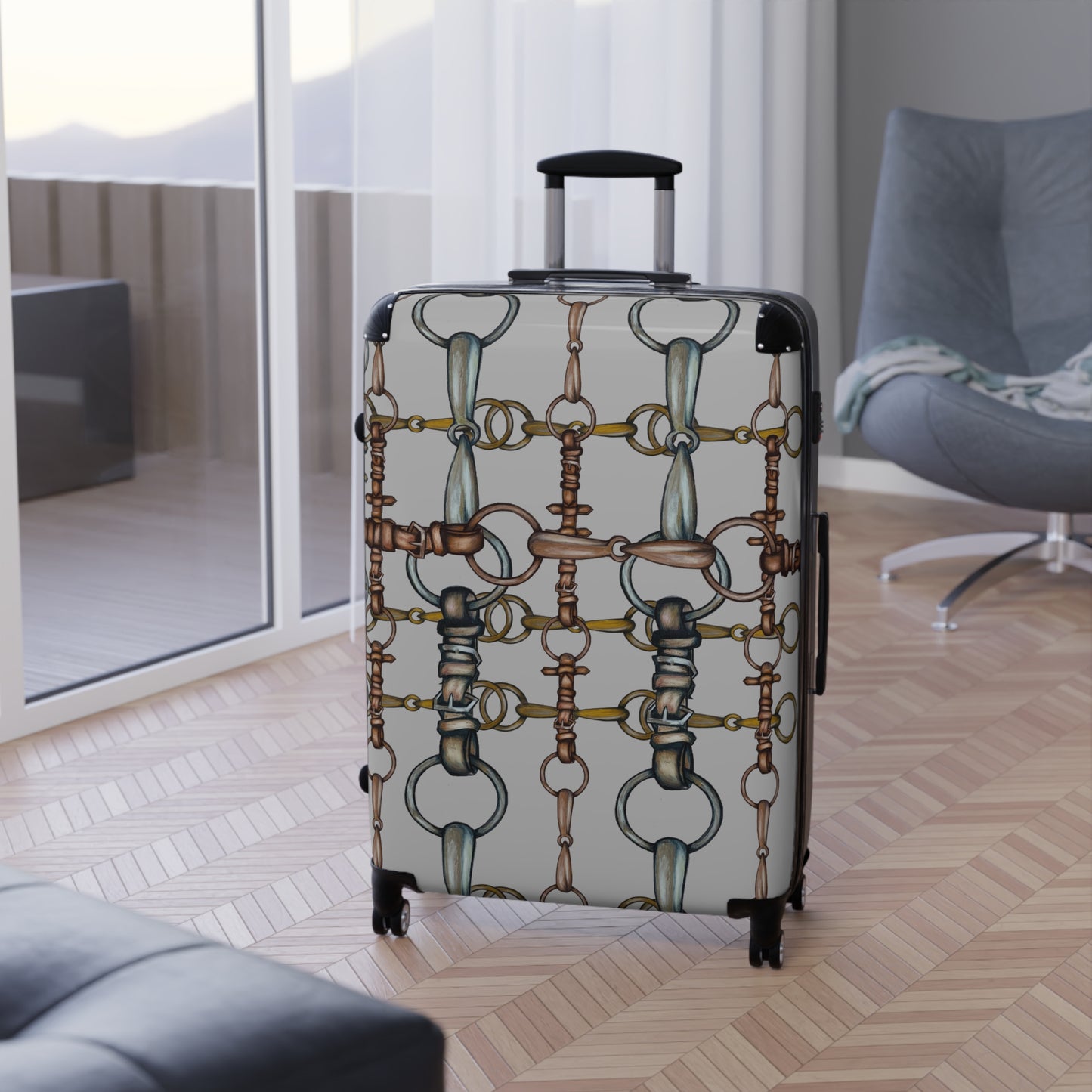 Artistic Equestrian Snaffle Bit and Reins Cabin Suitcase