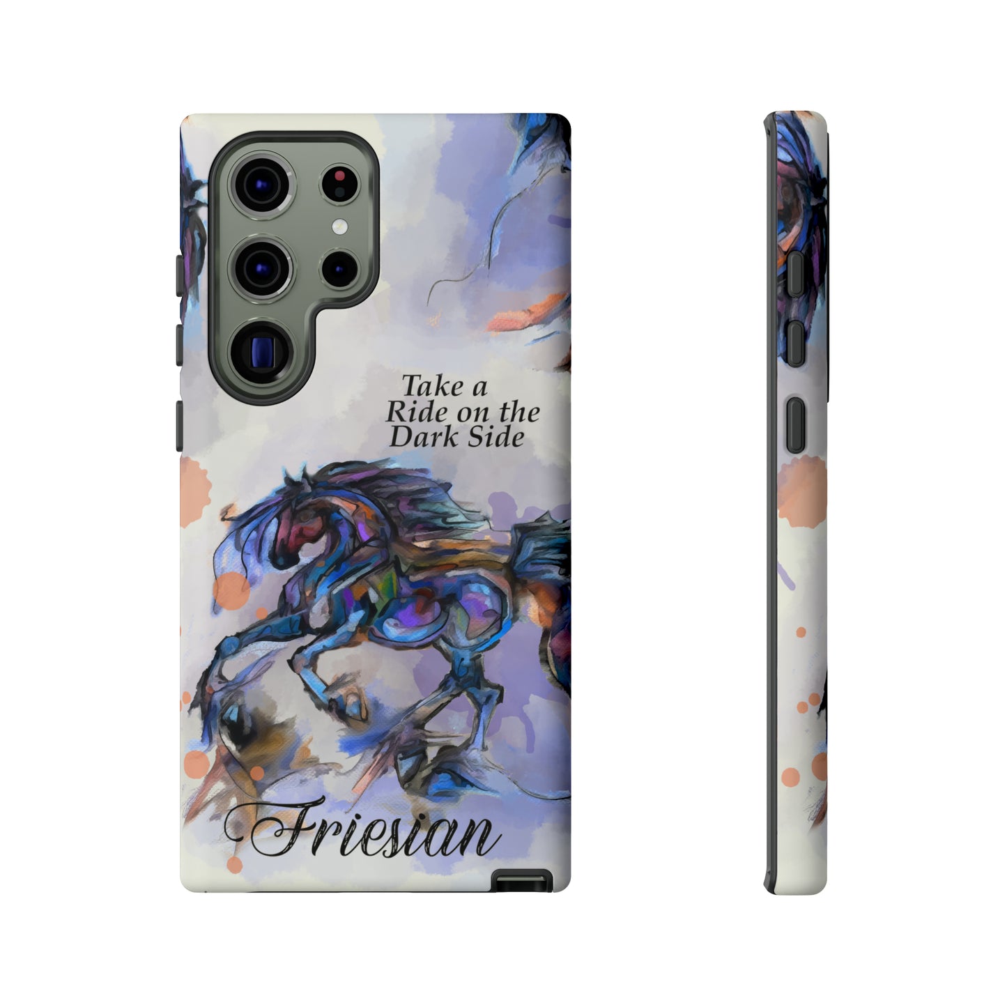 Friesian Artwork Watercolor Horse .Horse Lover Gift Study Tough Case Phone Case.