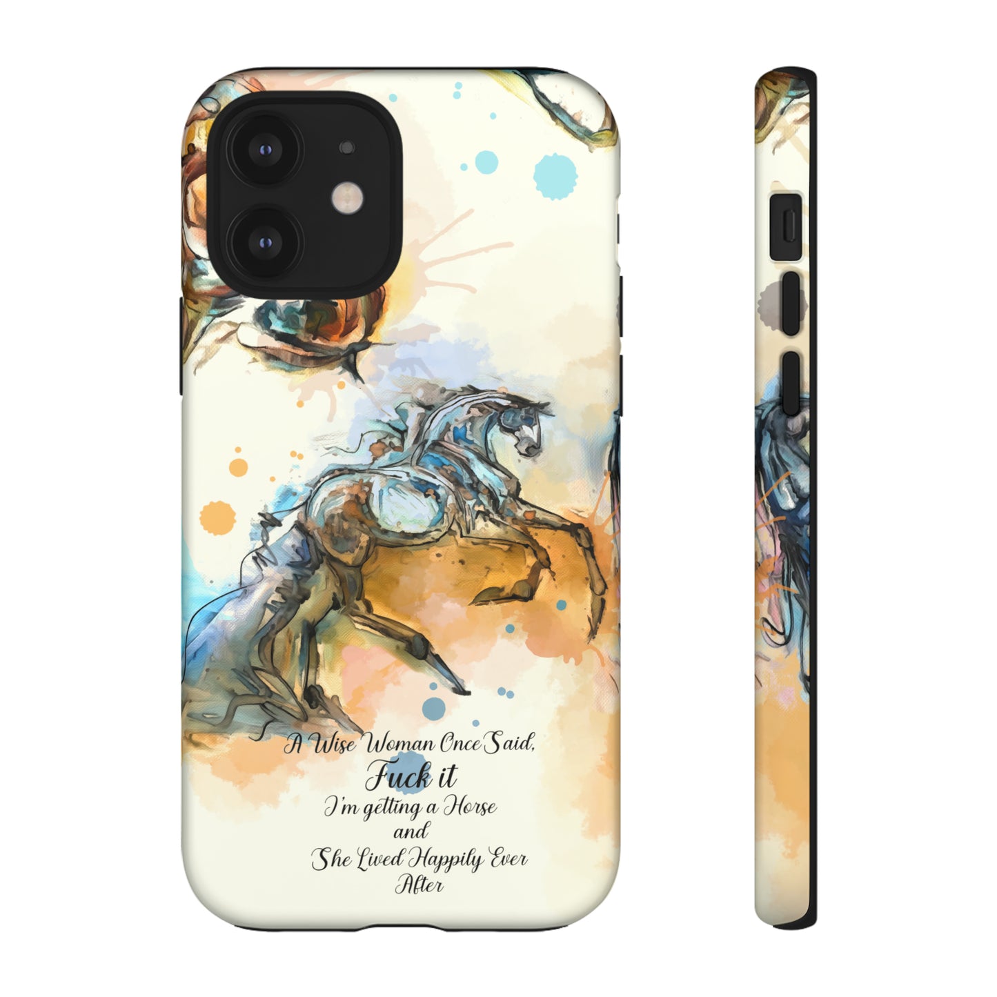 Swearing Watercolor Horse Horse Lover Gift Study Tough Case Phone Case.