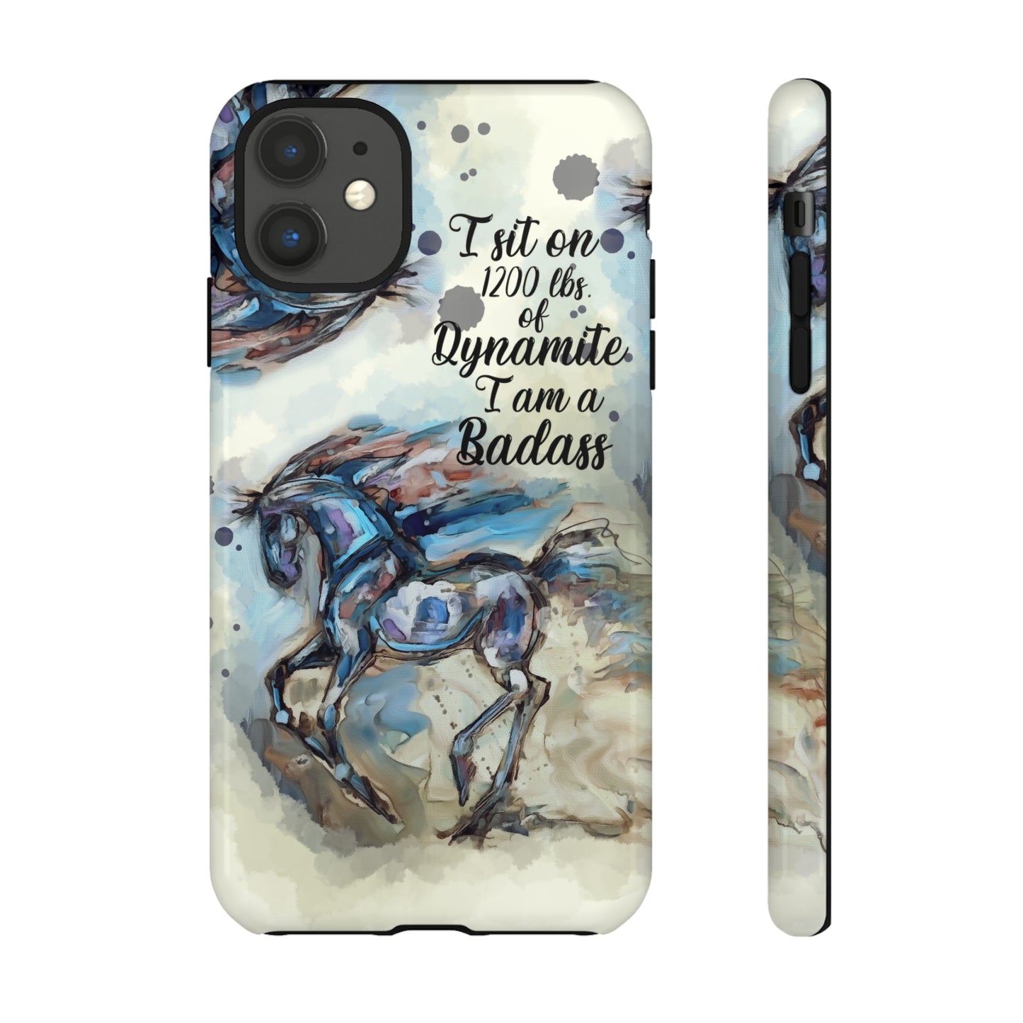 Swearing Equestrian Art .Watercolor Horse Horse Lover Gift Study Tough Case Phone Case.