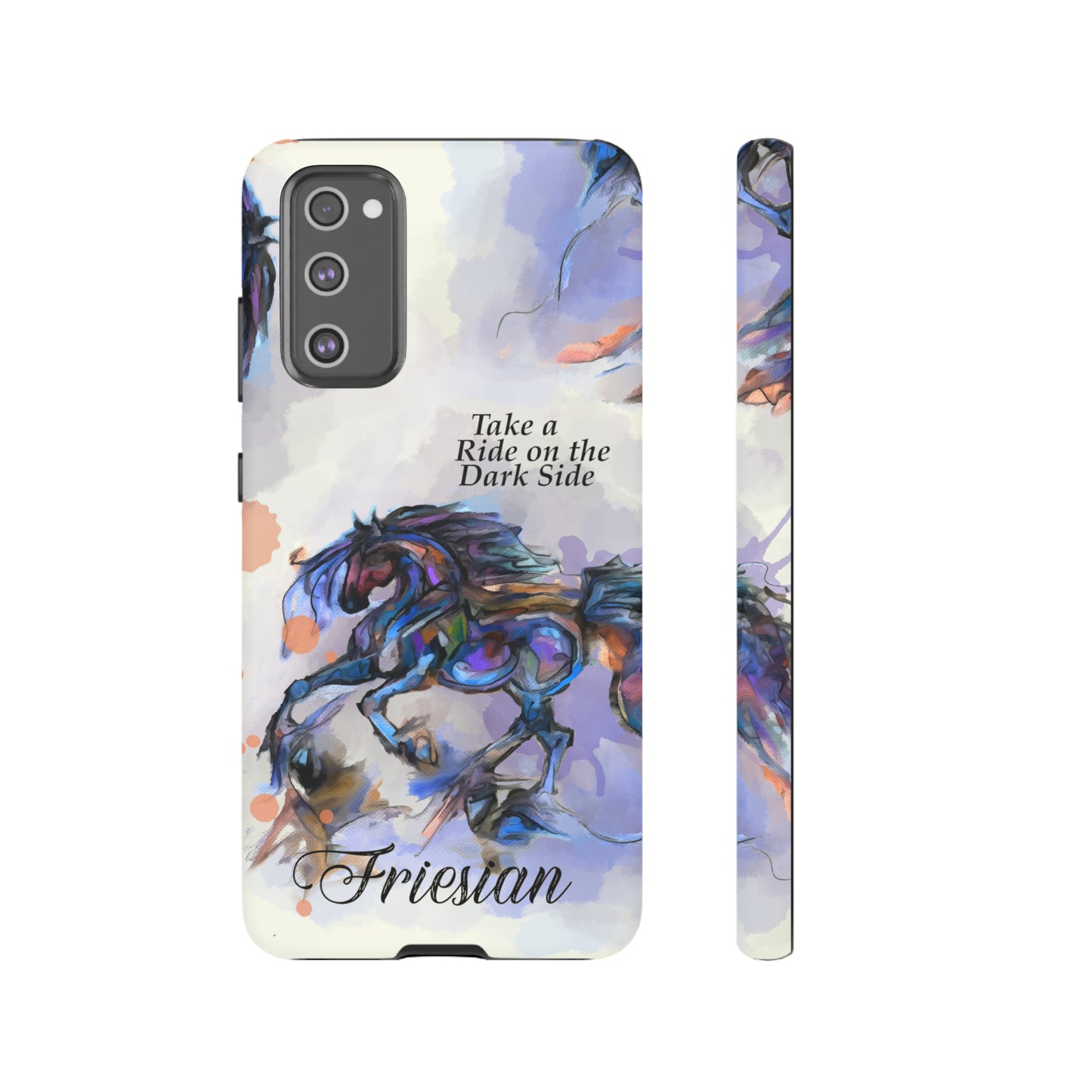 Friesian Artwork Watercolor Horse .Horse Lover Gift Study Tough Case Phone Case.