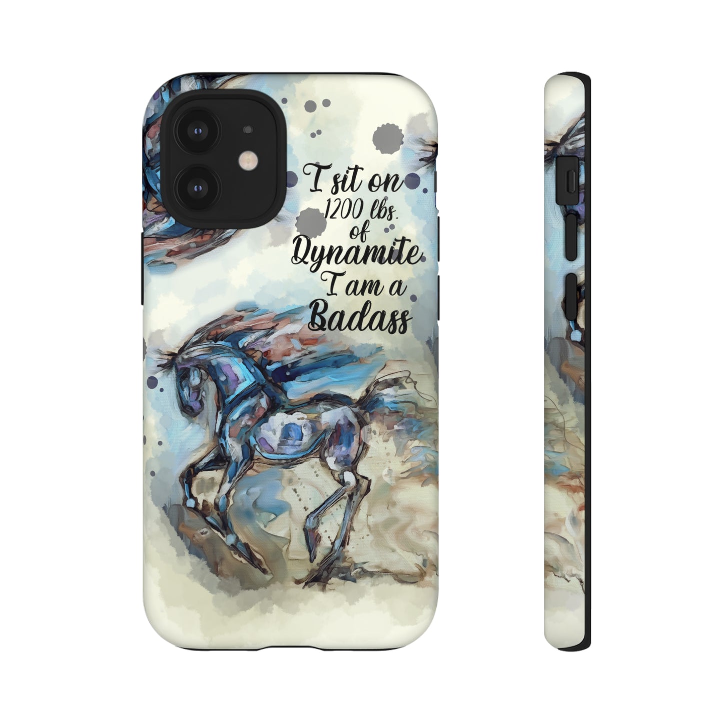 Swearing Equestrian Art .Watercolor Horse Horse Lover Gift Study Tough Case Phone Case.