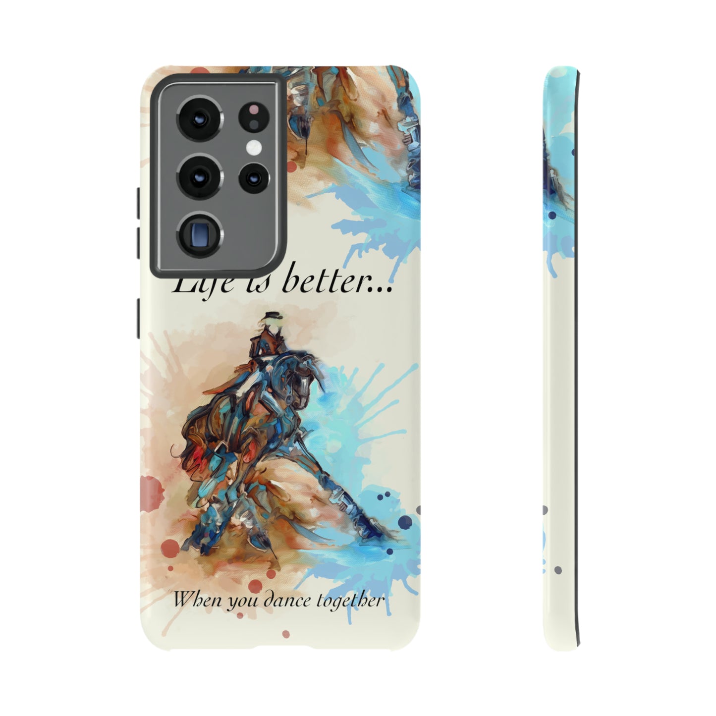 A Dressage Half Pass Artwork Watercolor Horse .Horse Lover Gift Study Tough Case Phone Case.