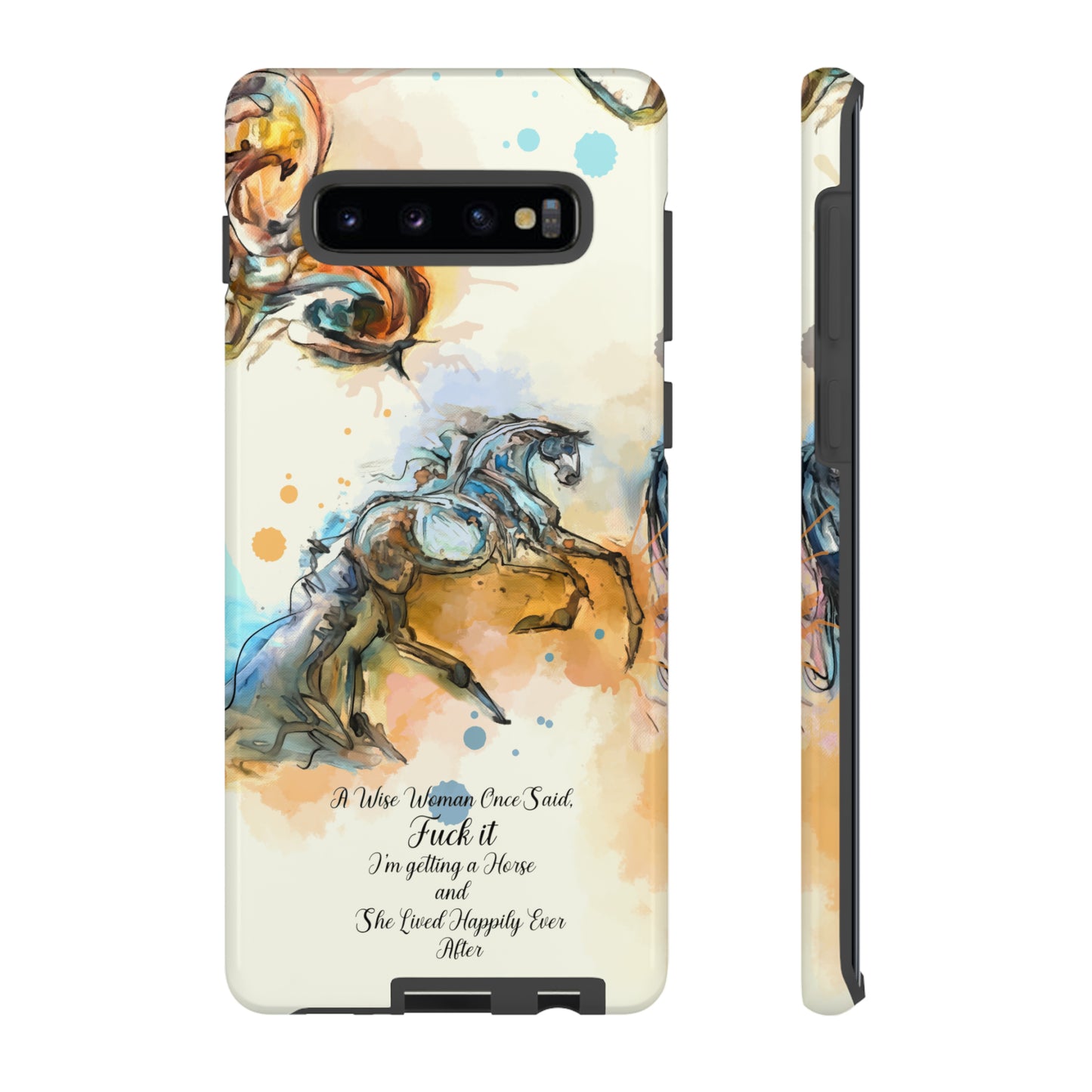 Swearing Watercolor Horse Horse Lover Gift Study Tough Case Phone Case.