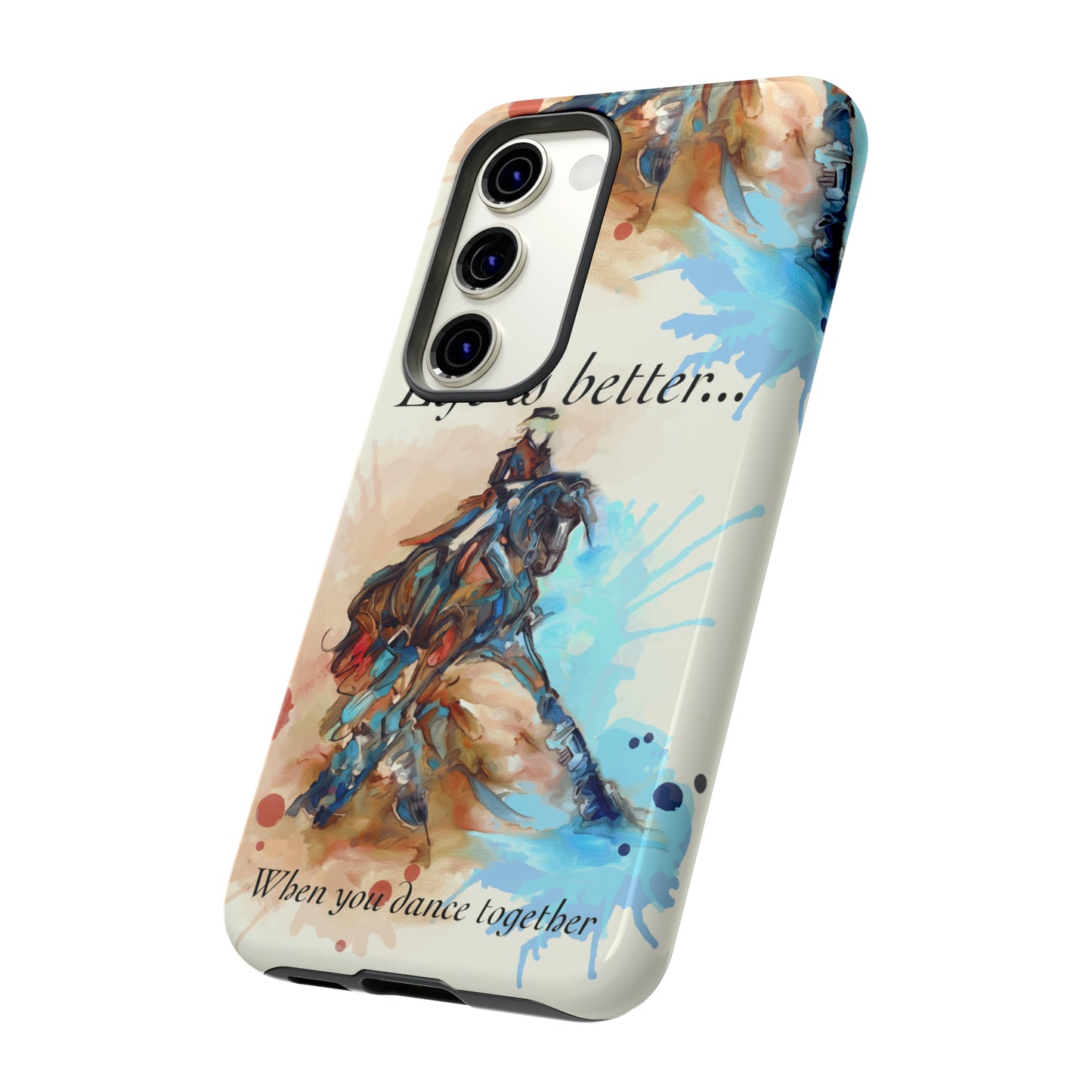 A Dressage Half Pass Artwork Watercolor Horse .Horse Lover Gift Study Tough Case Phone Case.