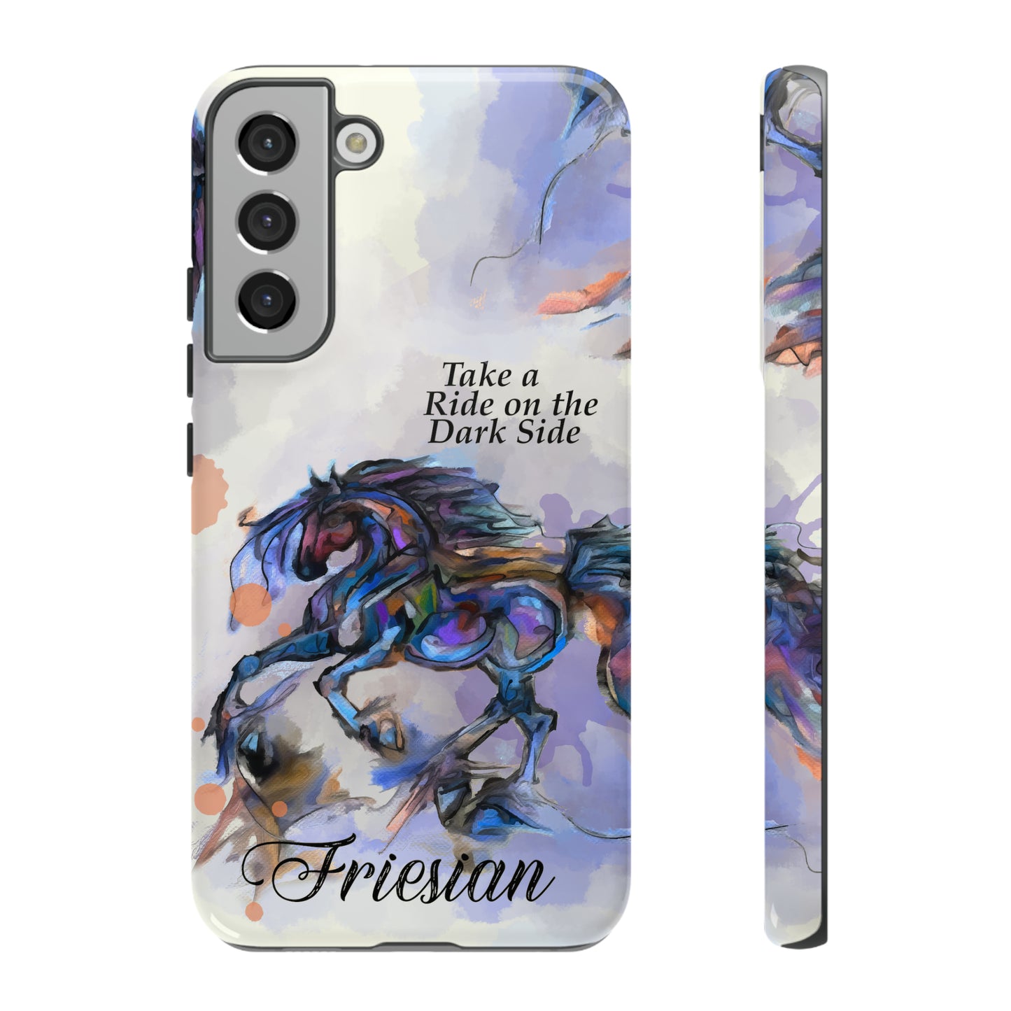 Friesian Artwork Watercolor Horse .Horse Lover Gift Study Tough Case Phone Case.